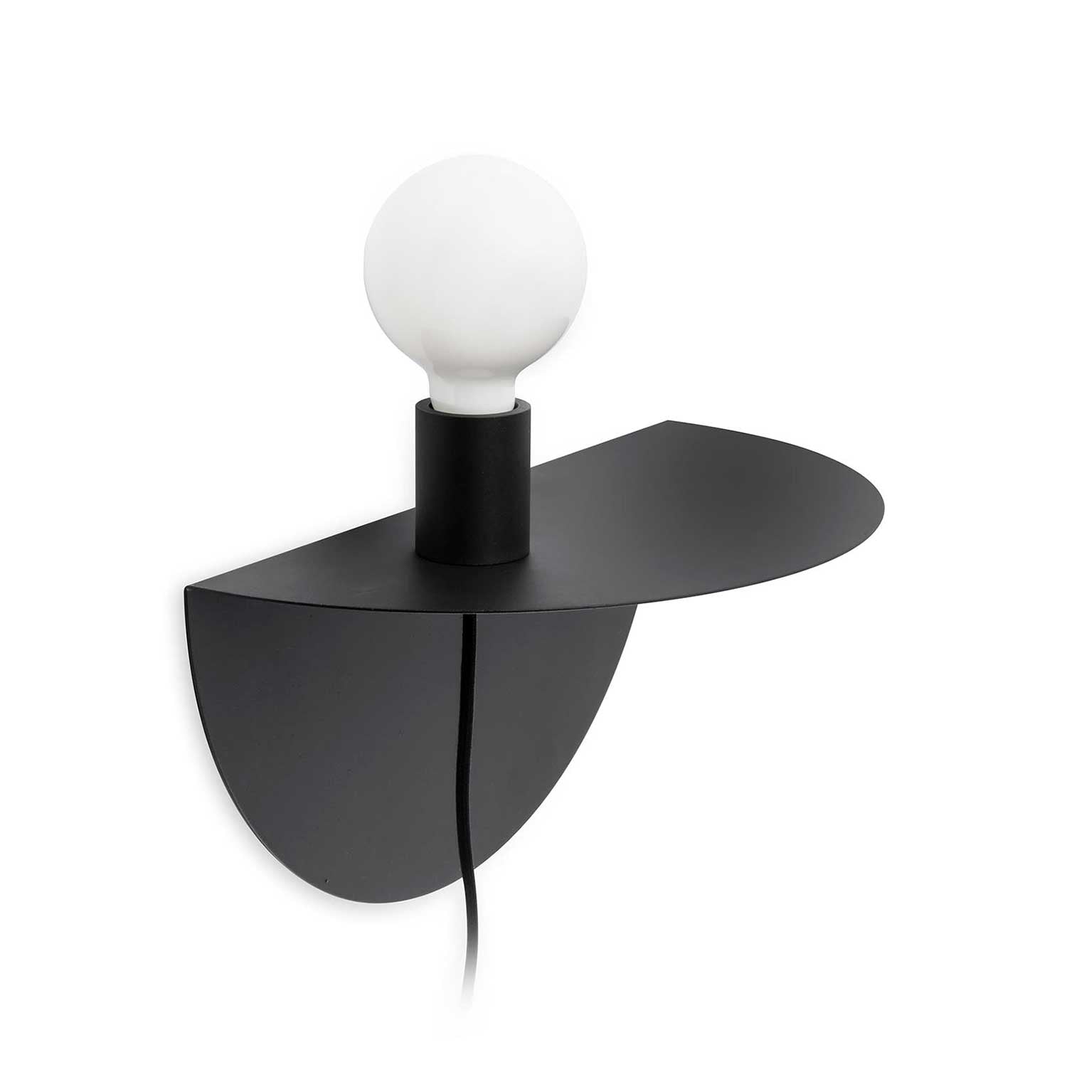 Nit - Wall sconce bedside table in black steel