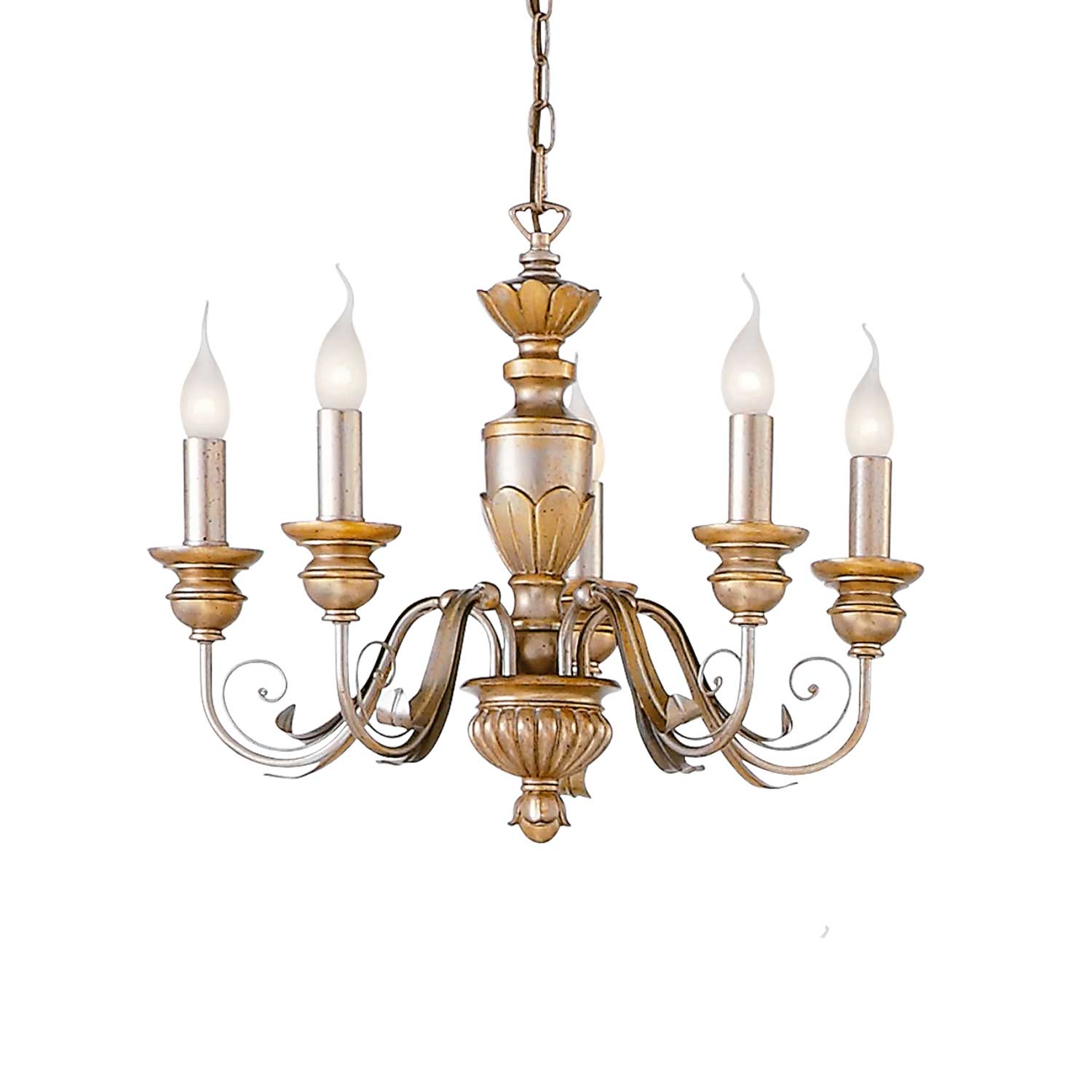Firenze - Candelabro italiano de hierro envejecido artesanal