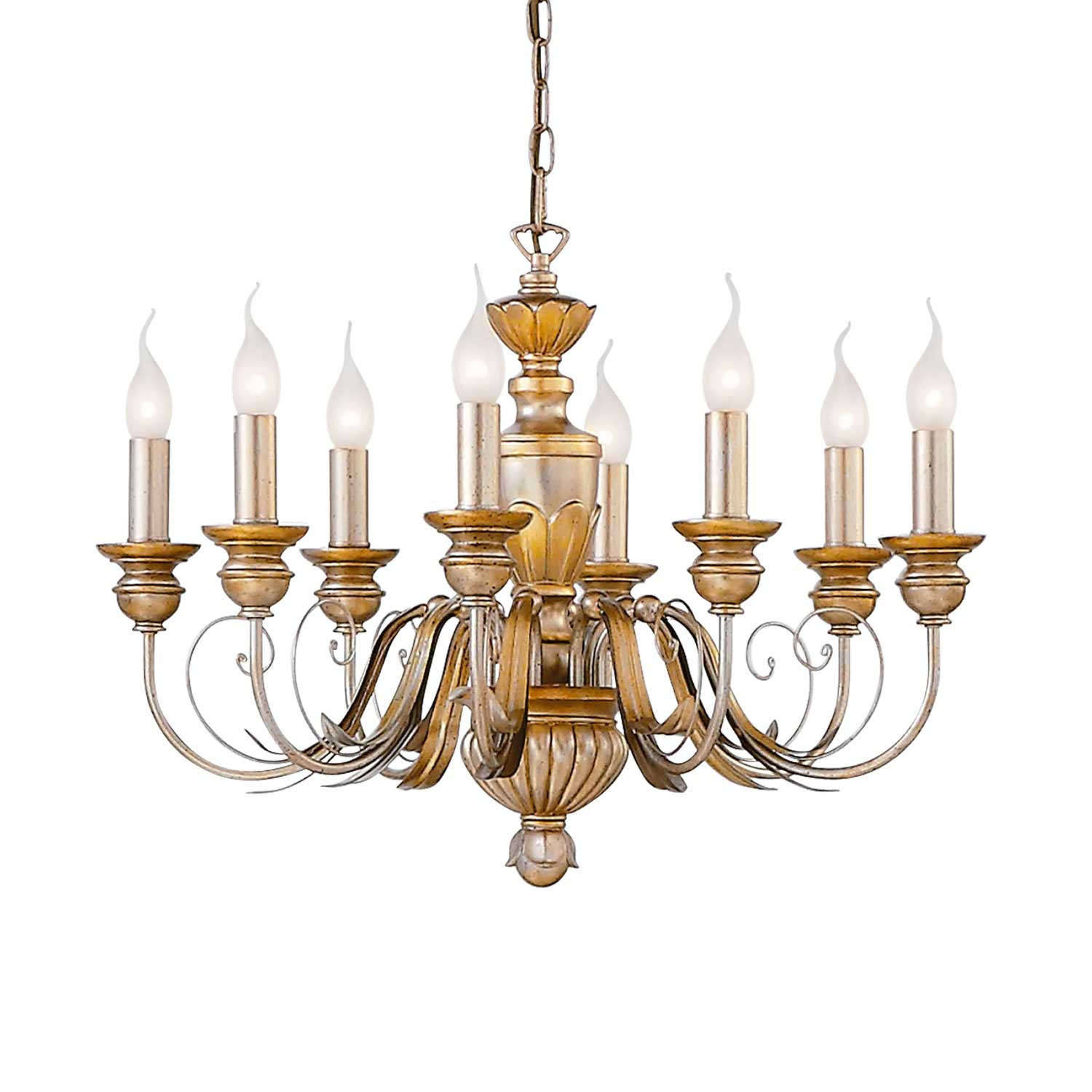 Firenze - Italian iron chandelier with aged finish, handcrafted