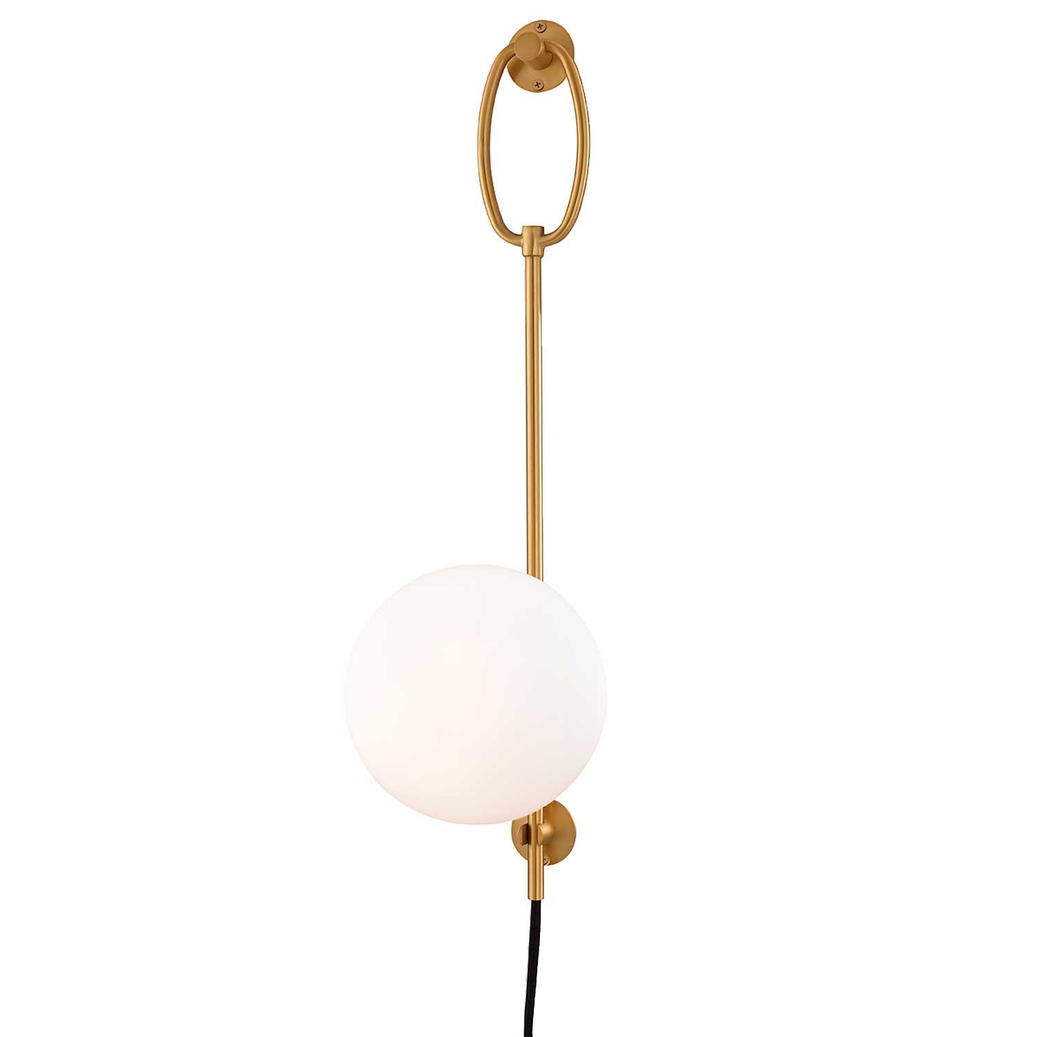 Gina - Applique murale doré ou noir design chic boule en verre