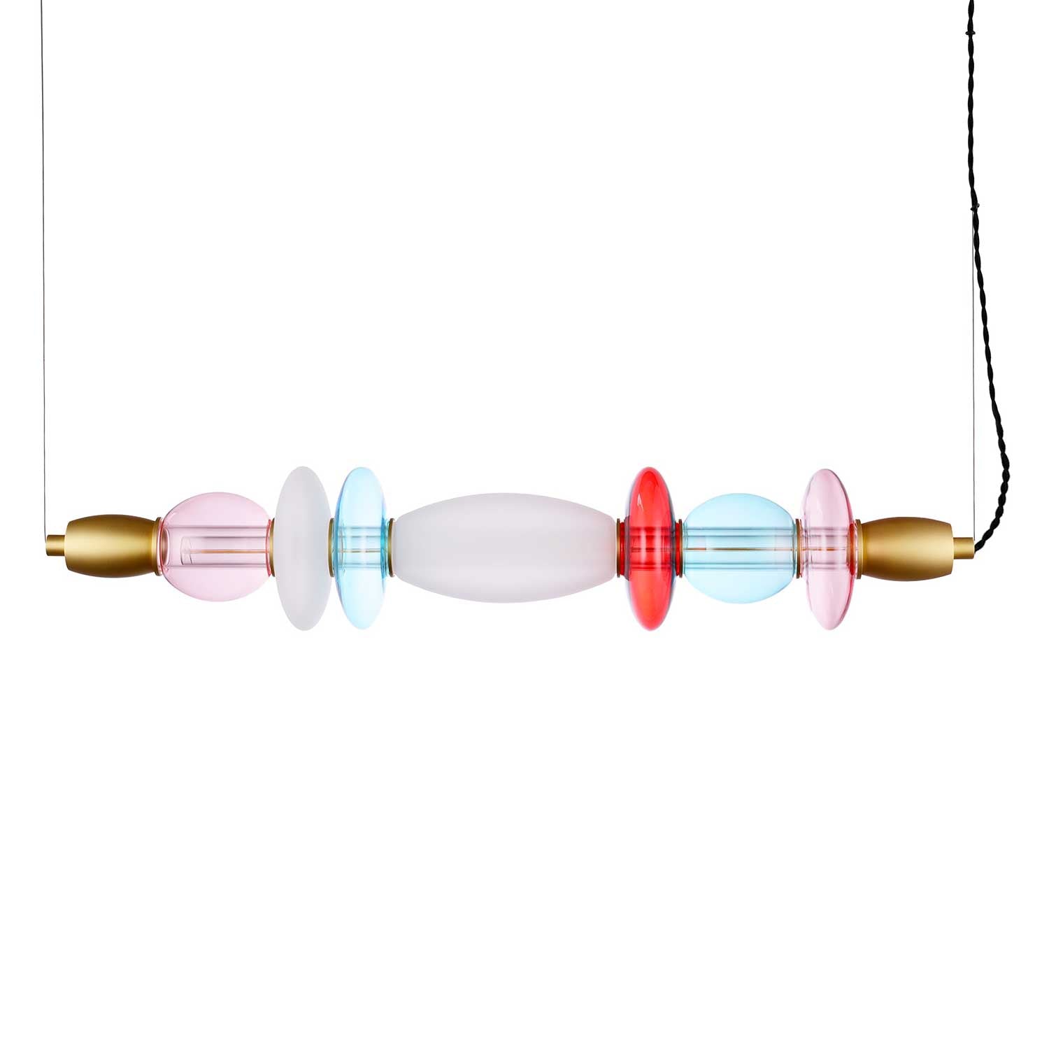 Léonor - LED tube pendant light in colored glass design
