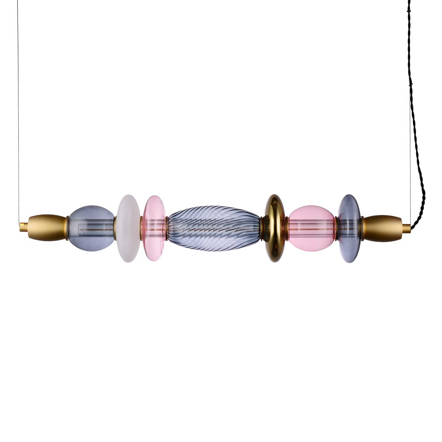 Léonor - LED tube pendant light in colored glass design