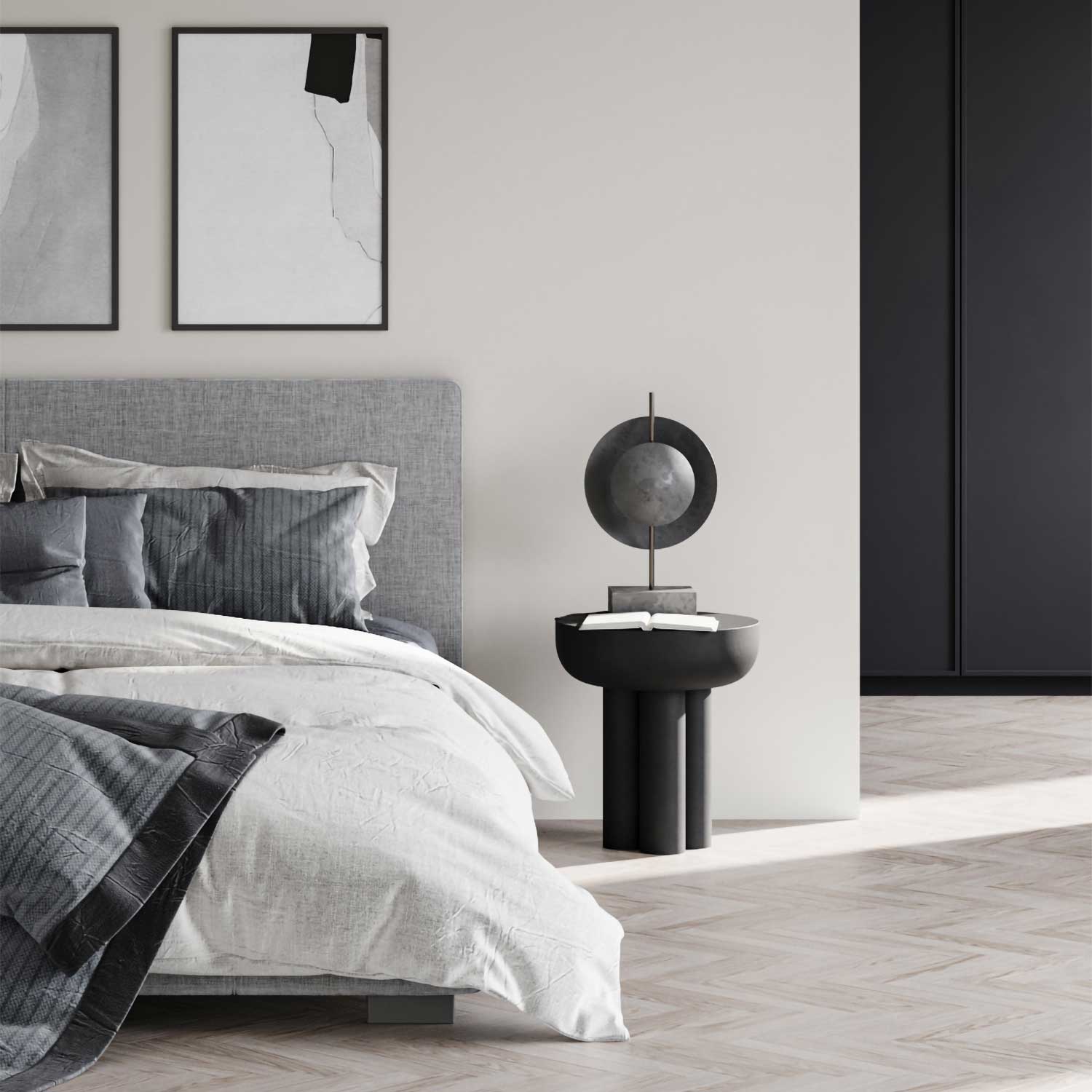 Dusk - Brutalistische Design-Metalltischlampe für Wohnzimmer