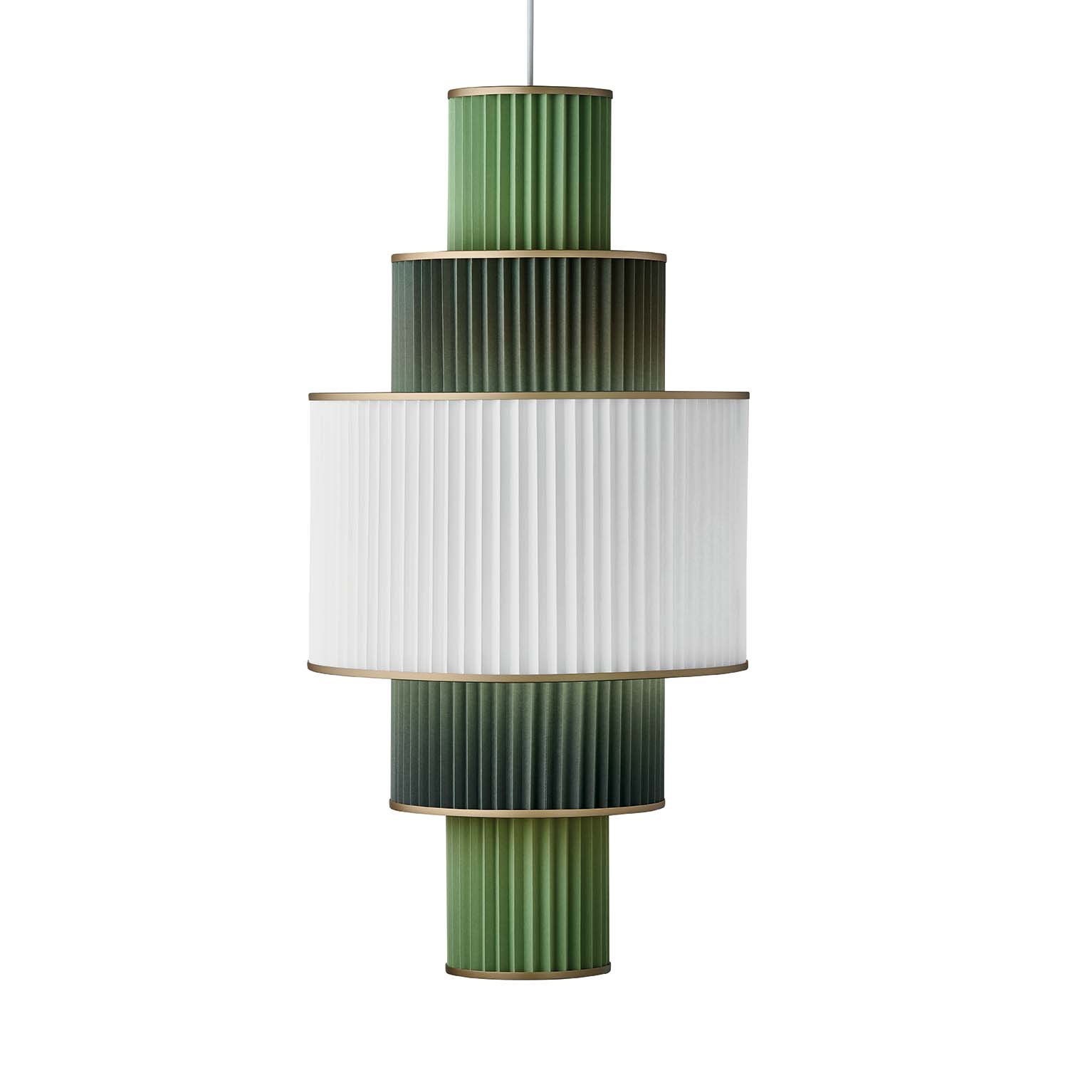 PLIVELLO 113 - Lámpara colgante elegante de papel plisado artesanal, blanco o verde