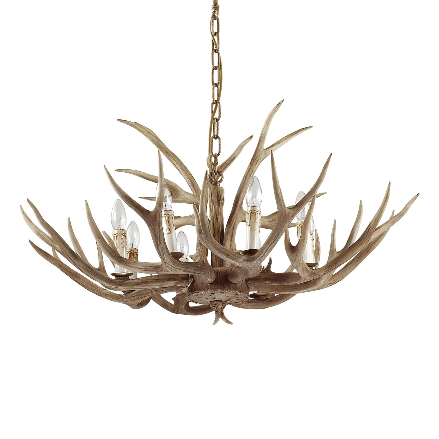 Chalet - Artificial deer antler chandelier in resin for chalet