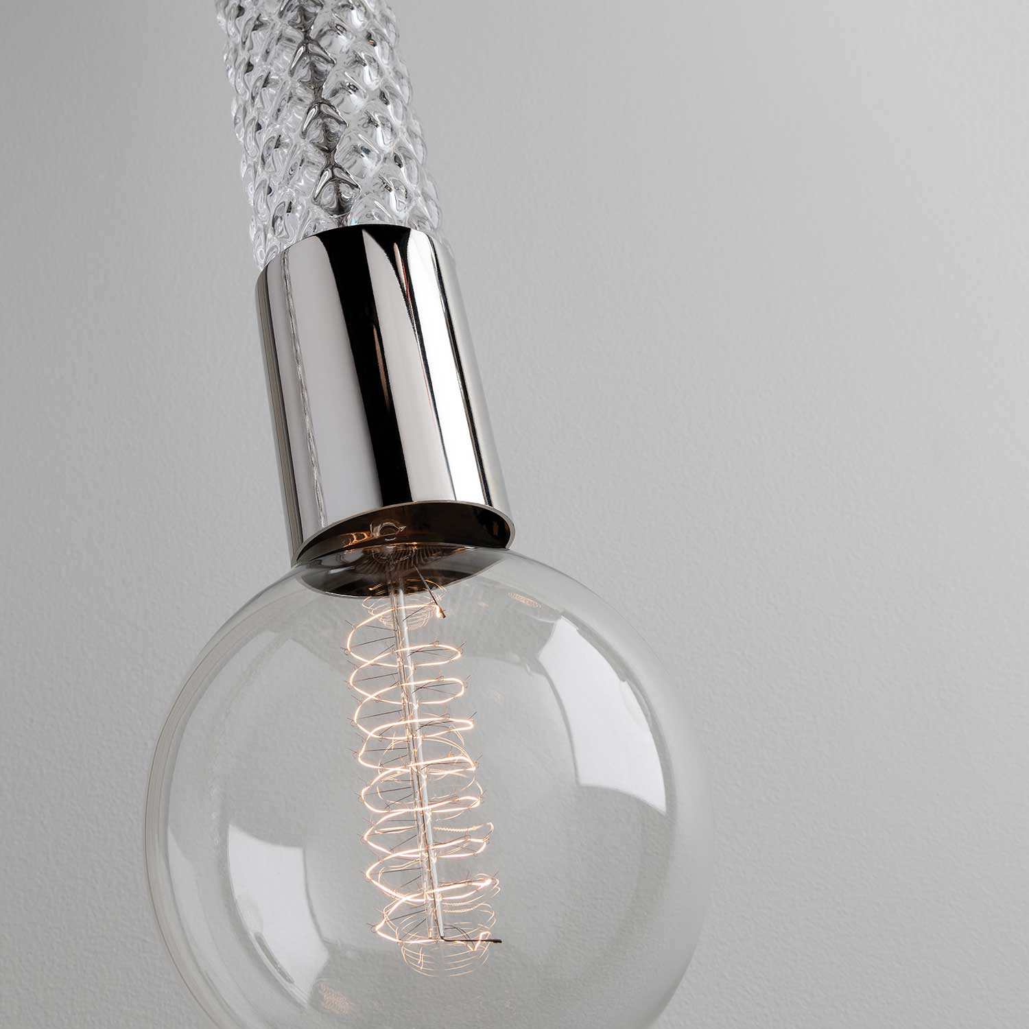 Pippin - Chic suspension in glass and brass or design steel