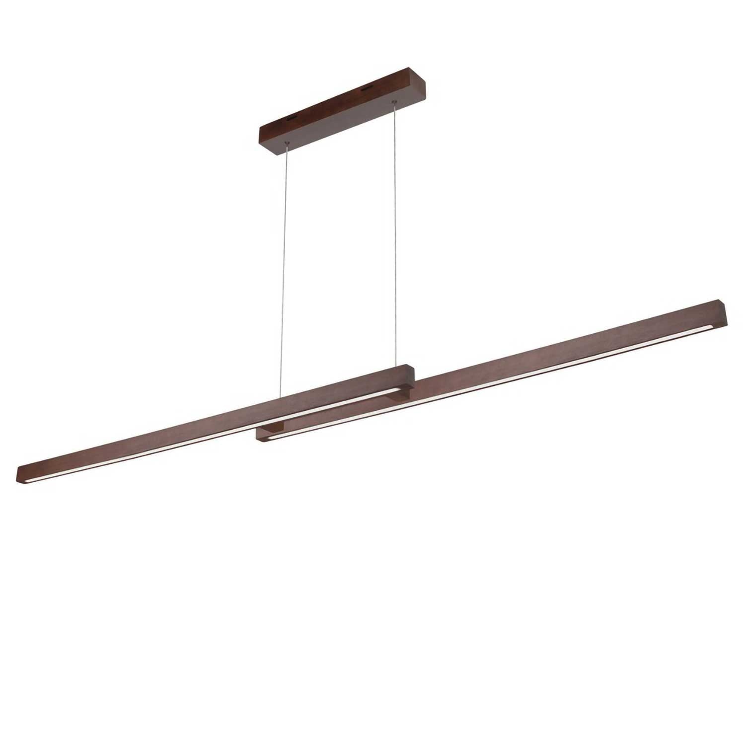 Nunki - Gran suspensión LED de madera para comedor moderno