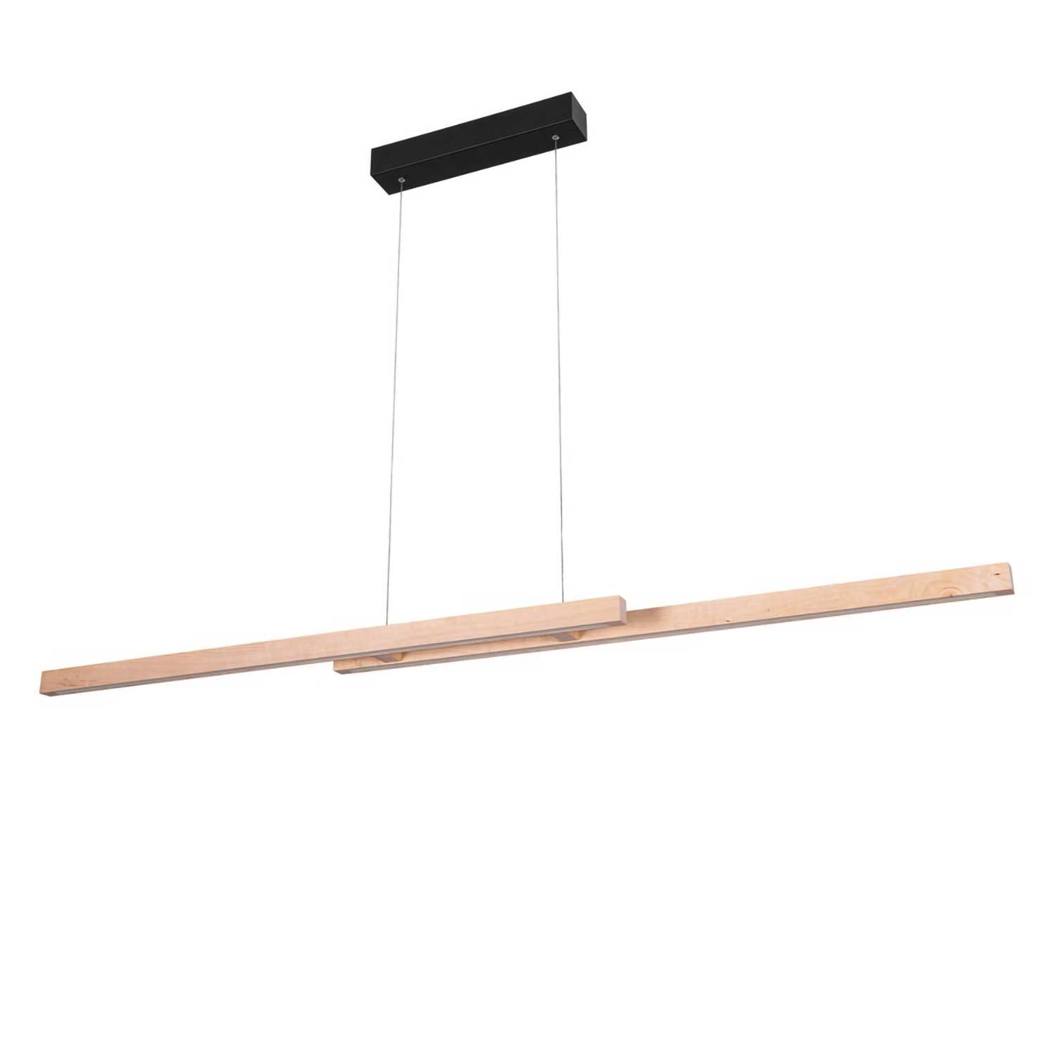 Nunki - Gran suspensión LED de madera para comedor moderno
