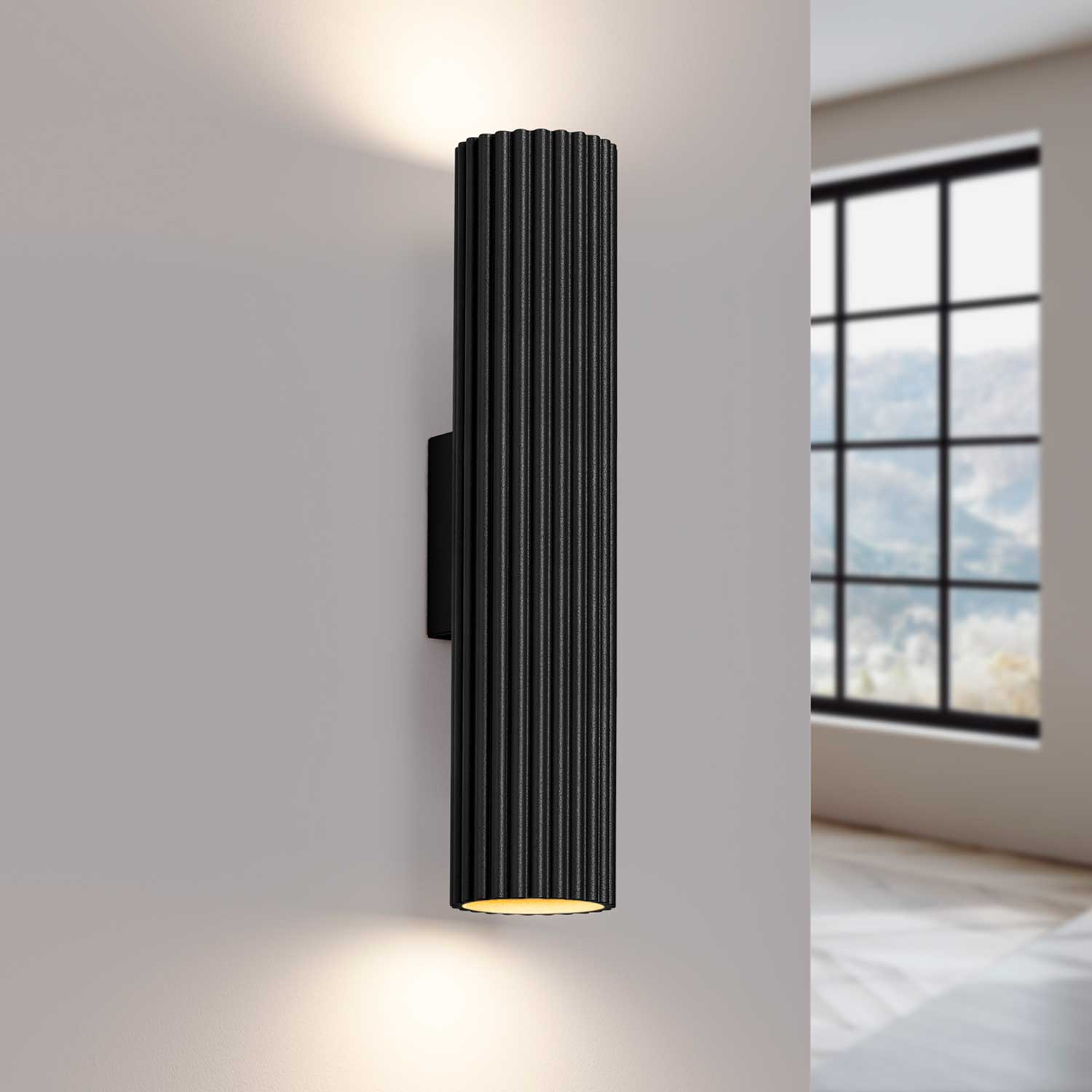 Buna - Aplique de pared de diseño en aluminio acanalado para dormitorio