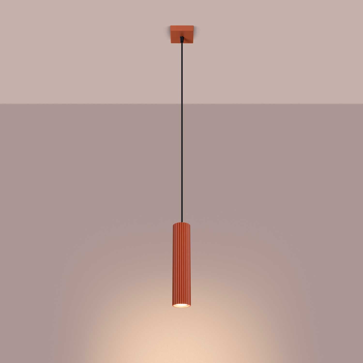 Buna - Modern living room chandelier in fluted aluminum