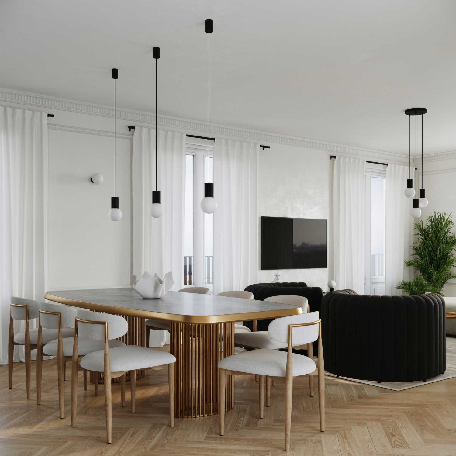 Isis - Modern colorful dining room chandelier