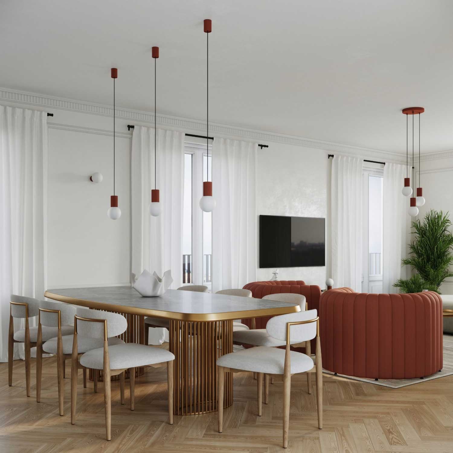 Isis - Modern colorful dining room chandelier