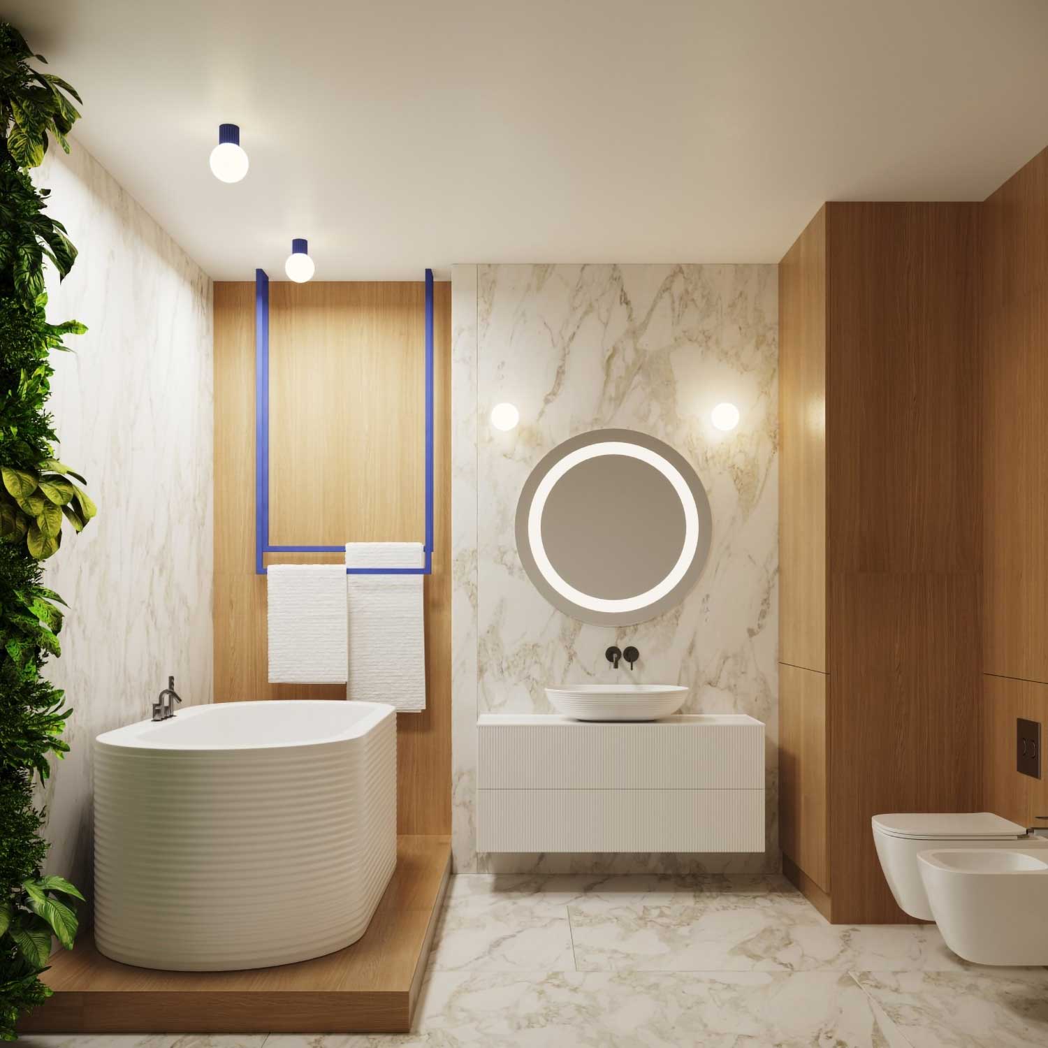 Isis - Aplique de pared para baño colorido IP44