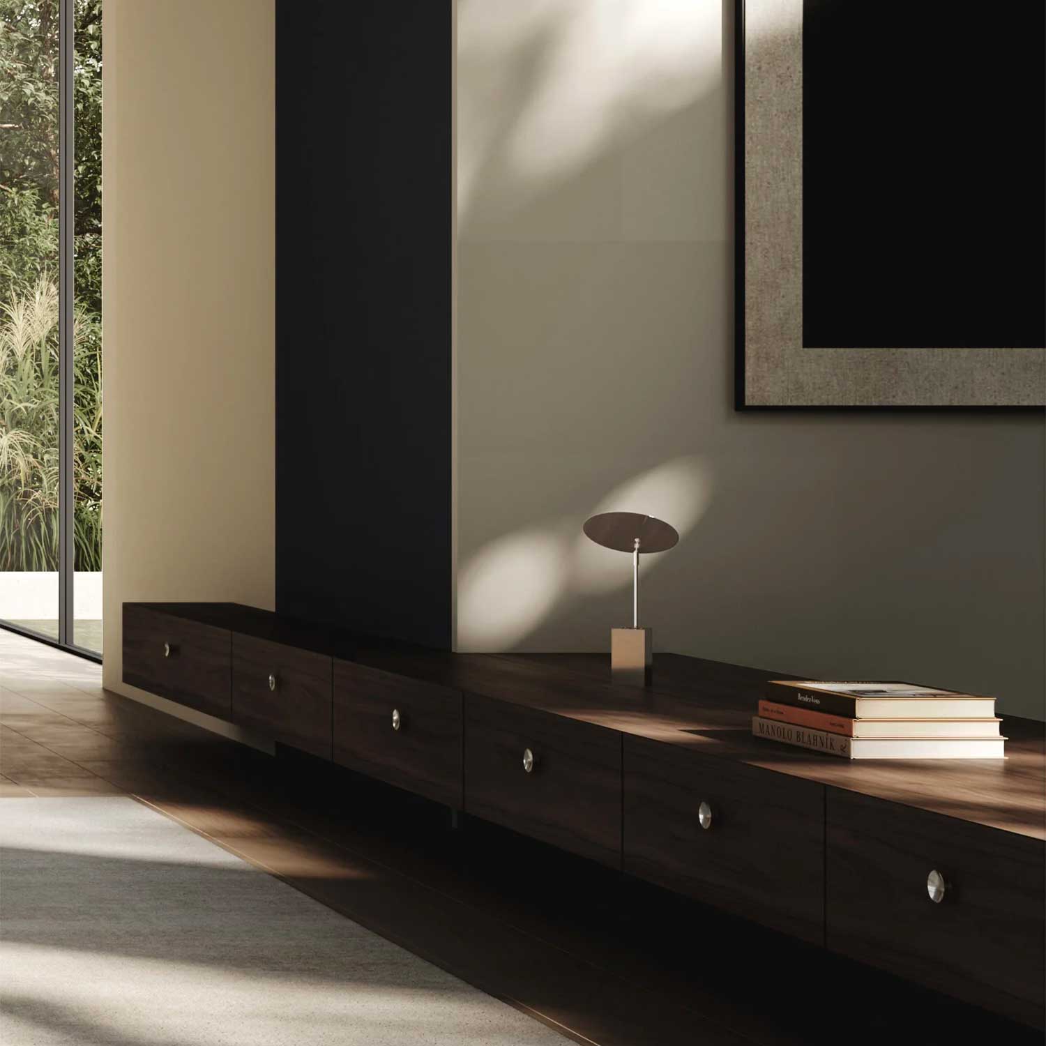 Reflect Table - Lampe de table en acier chromé pour salon moderne