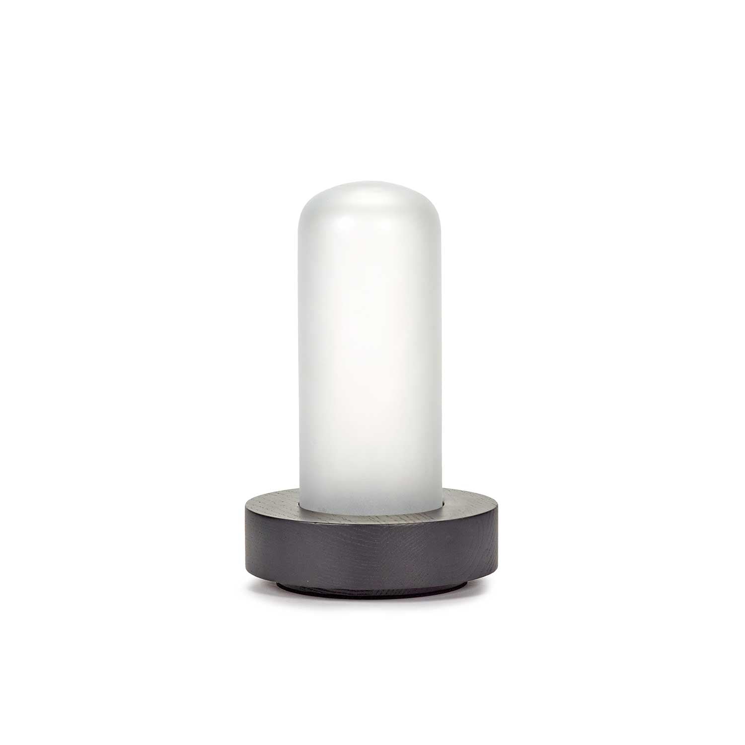 Lex - Lampe à poser LED en verre et bois, style minimaliste