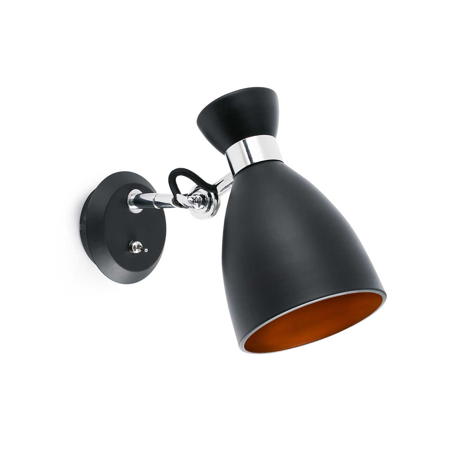 Retro - Retro Wandleuchte aus Stahl mit Schalter