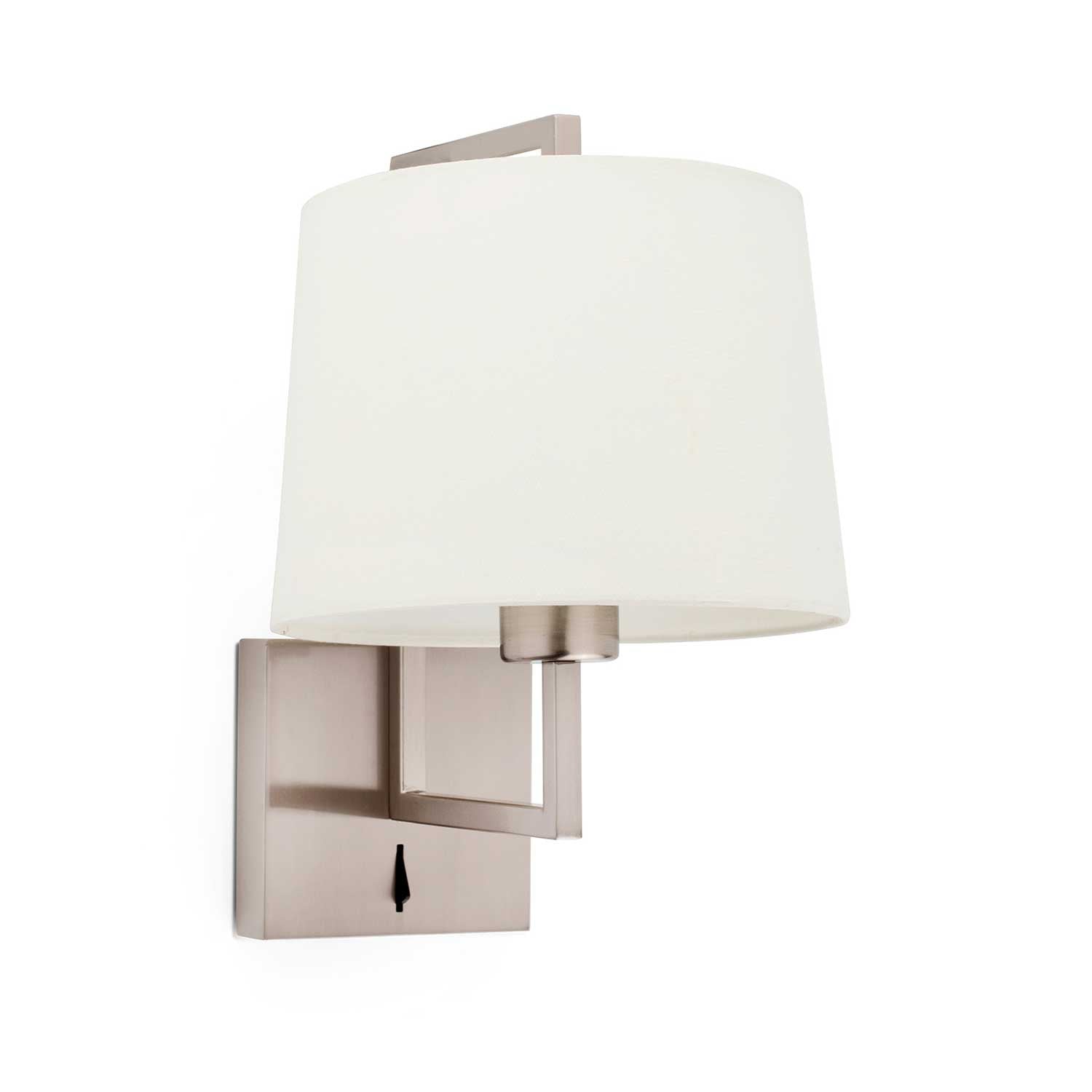 Frame - Applique murale vintage en bronze et abat-jour tissu