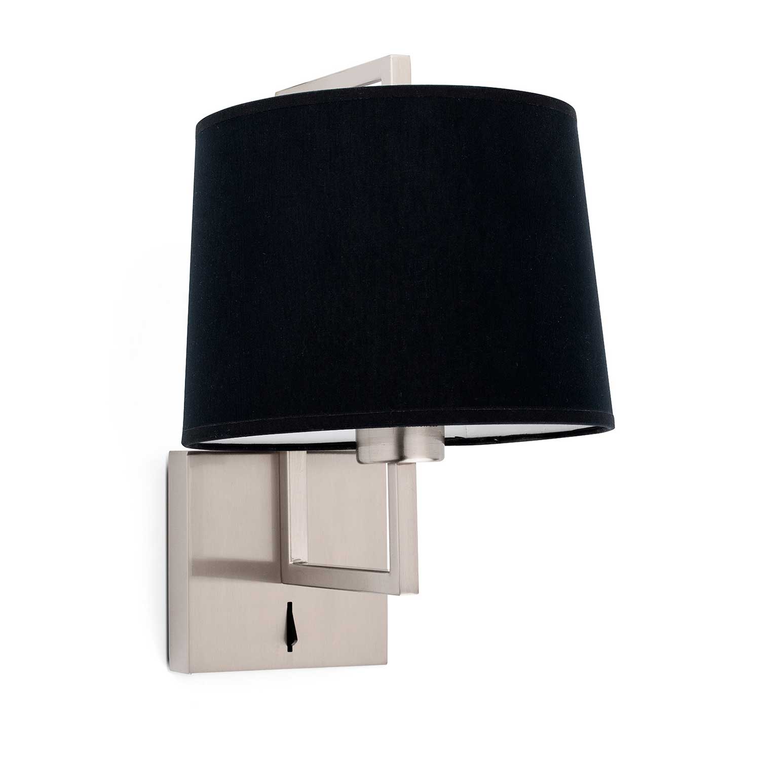 Frame - Applique murale vintage en bronze et abat-jour tissu