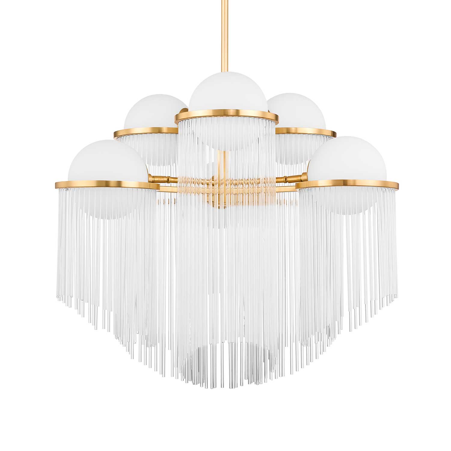 Celestial - Golden chandelier and designer glass for living room