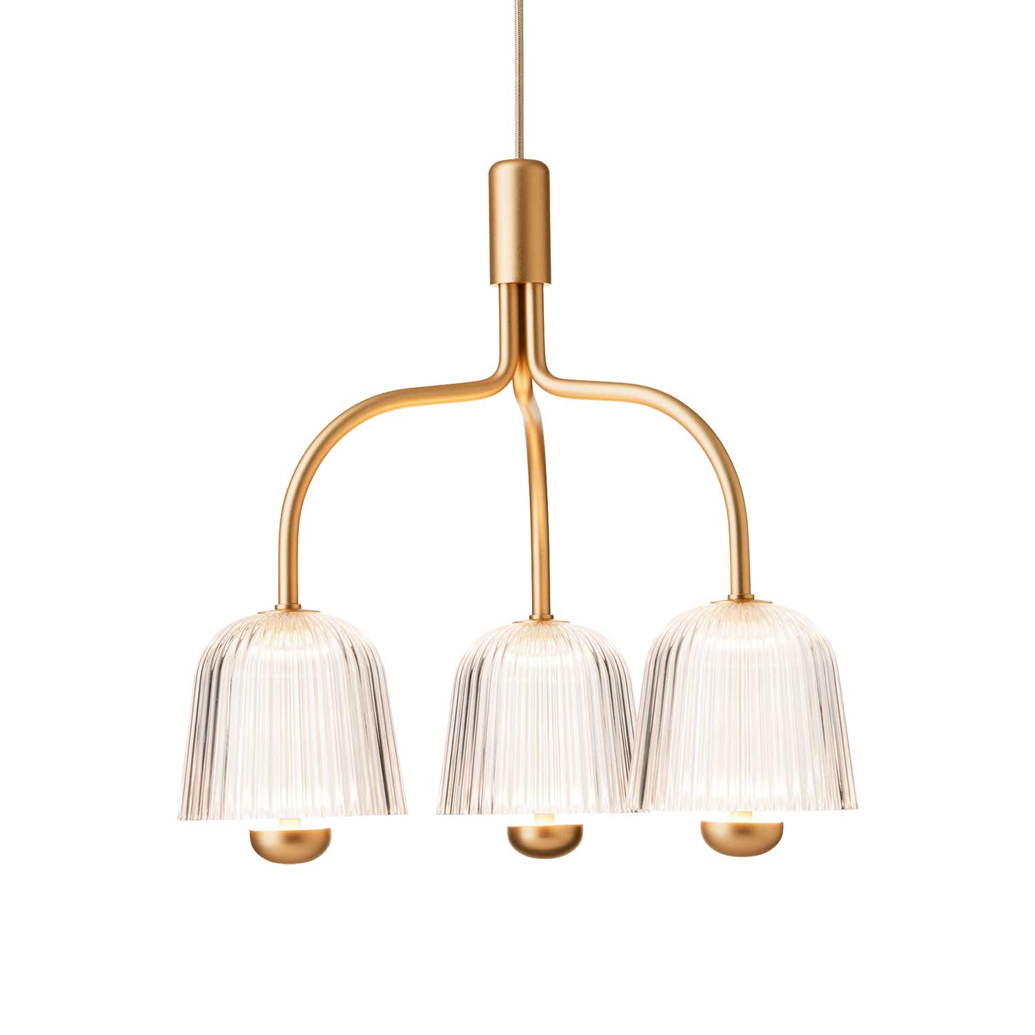 Asteea 3 - Chic and modern design chandelier in glass and gold