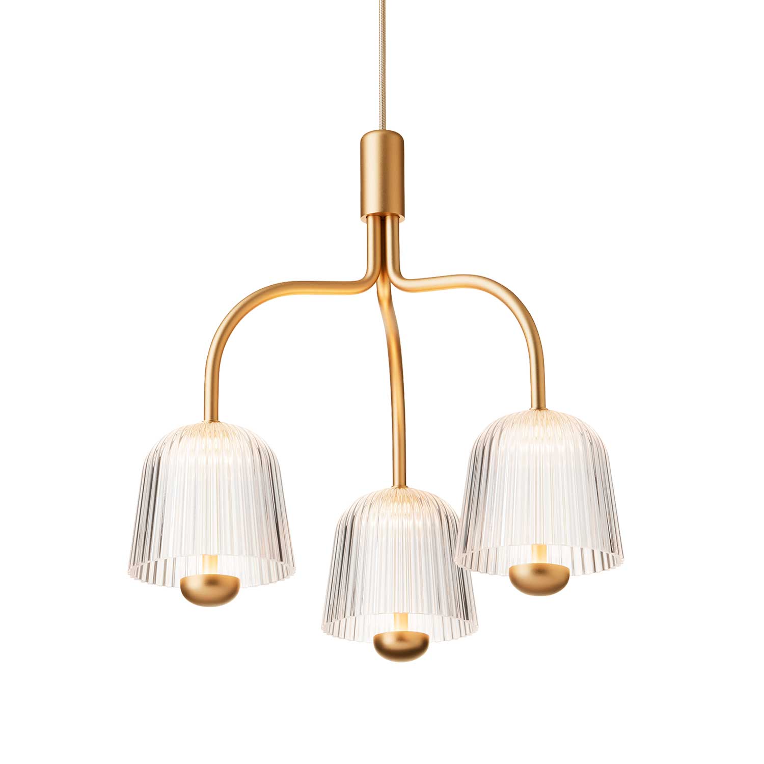 Asteea 3 - Lustre chic et moderne design en verre et doré