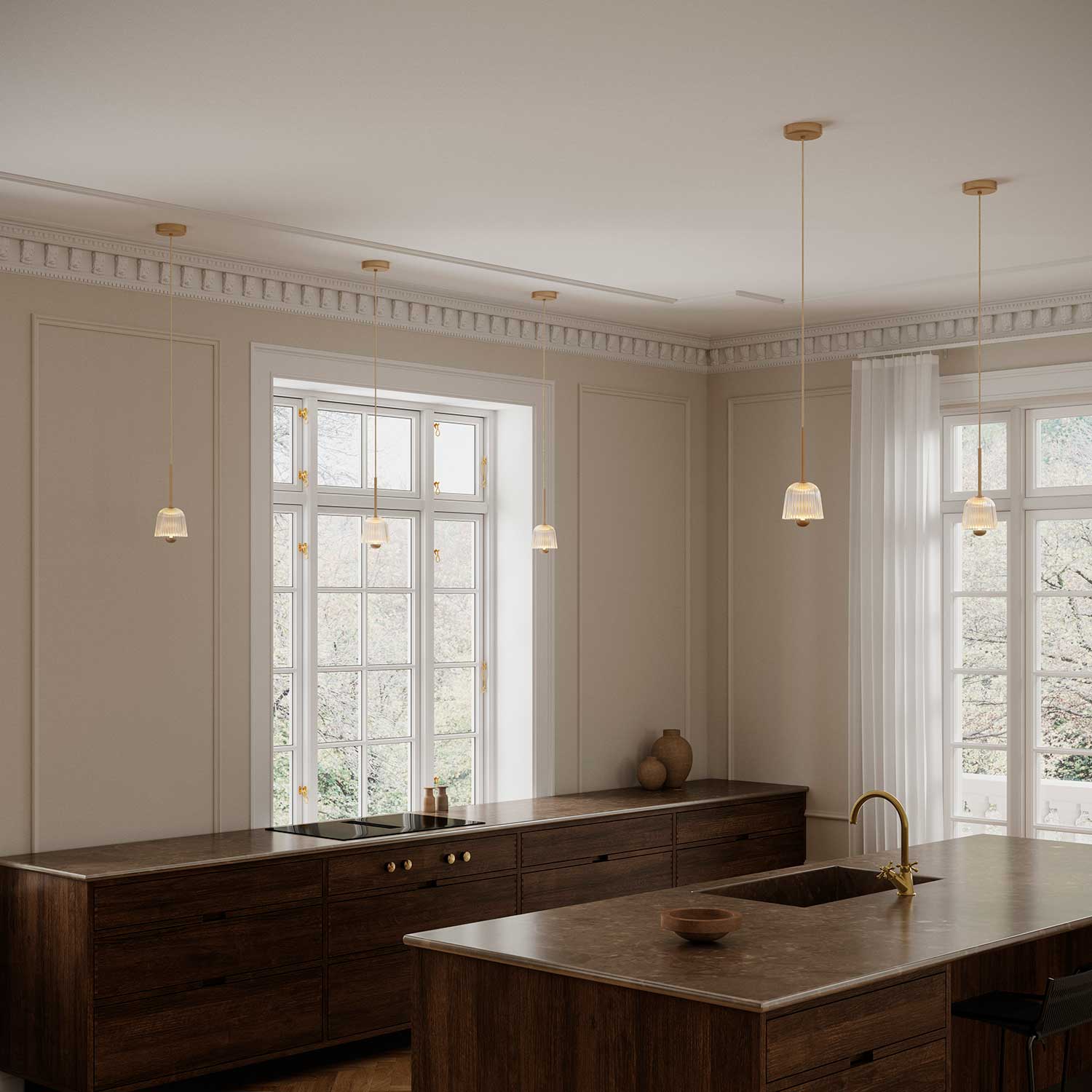 Asteea 1 - Suspension chic et moderne design métal doré