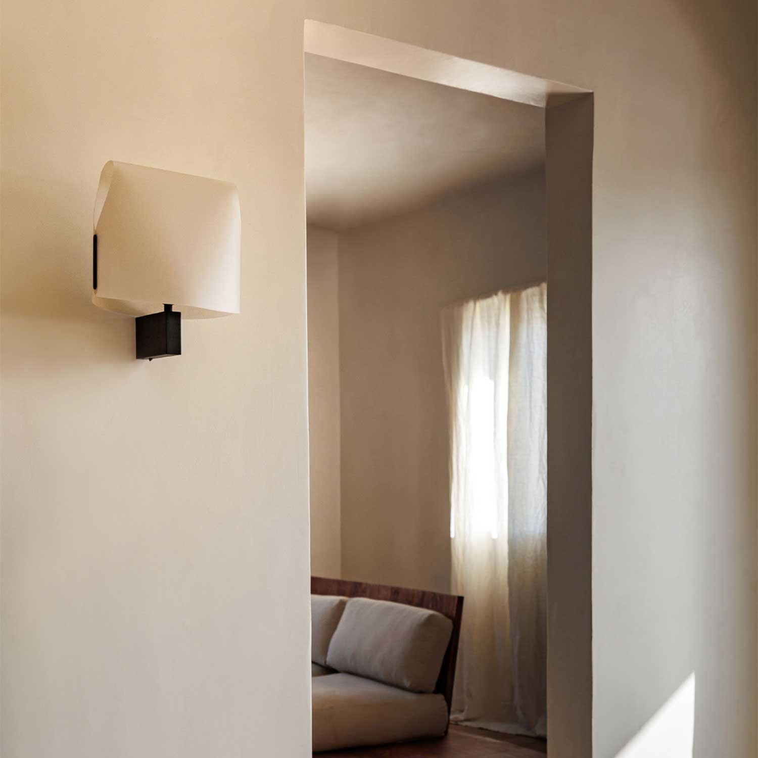 Luang - Настенный бумажный светильник для гостиной в стиле японский минимализм