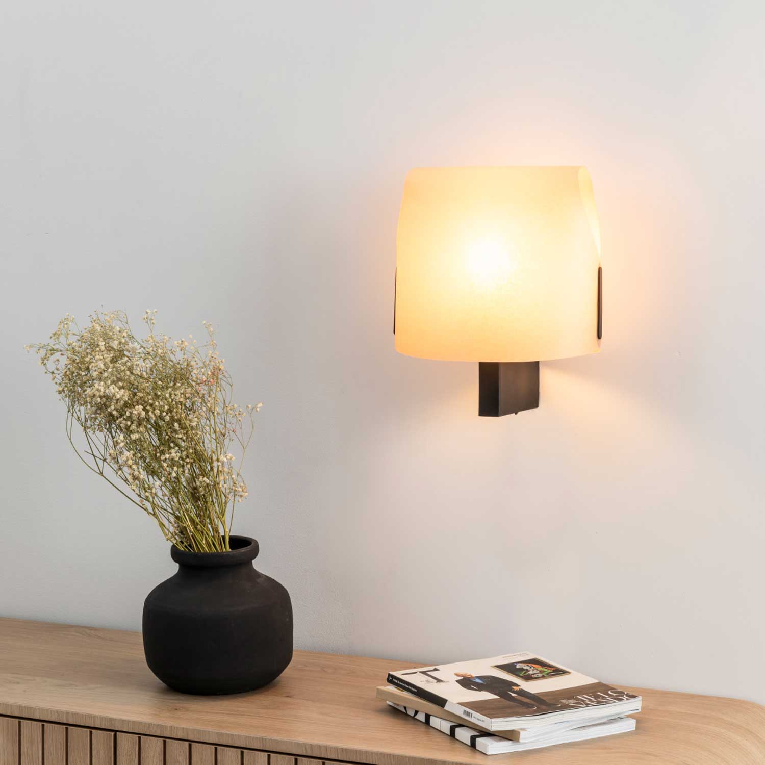 Luang - Настенный бумажный светильник для гостиной в стиле японский минимализм