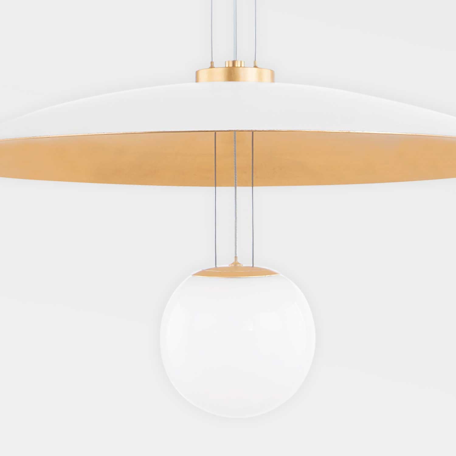 Brim - Golden design pendant light in modern metal and glass