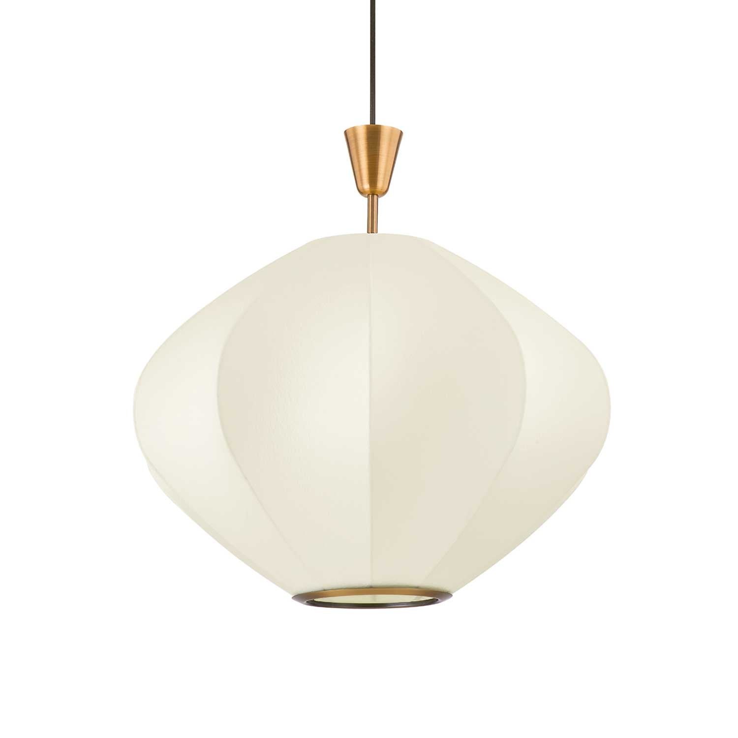 Arden - Design pendant light in fabric and Japandi brass