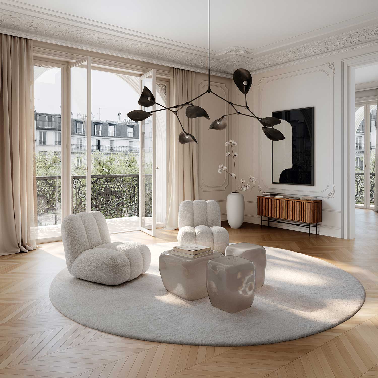 Stingray Chandelier - Lampadario sospensione sala da pranzo design in acciaio