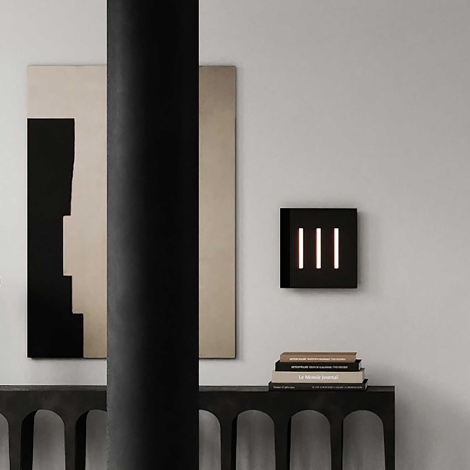 Drei - quadratische Wandleuchte mit LED für moderne Küche