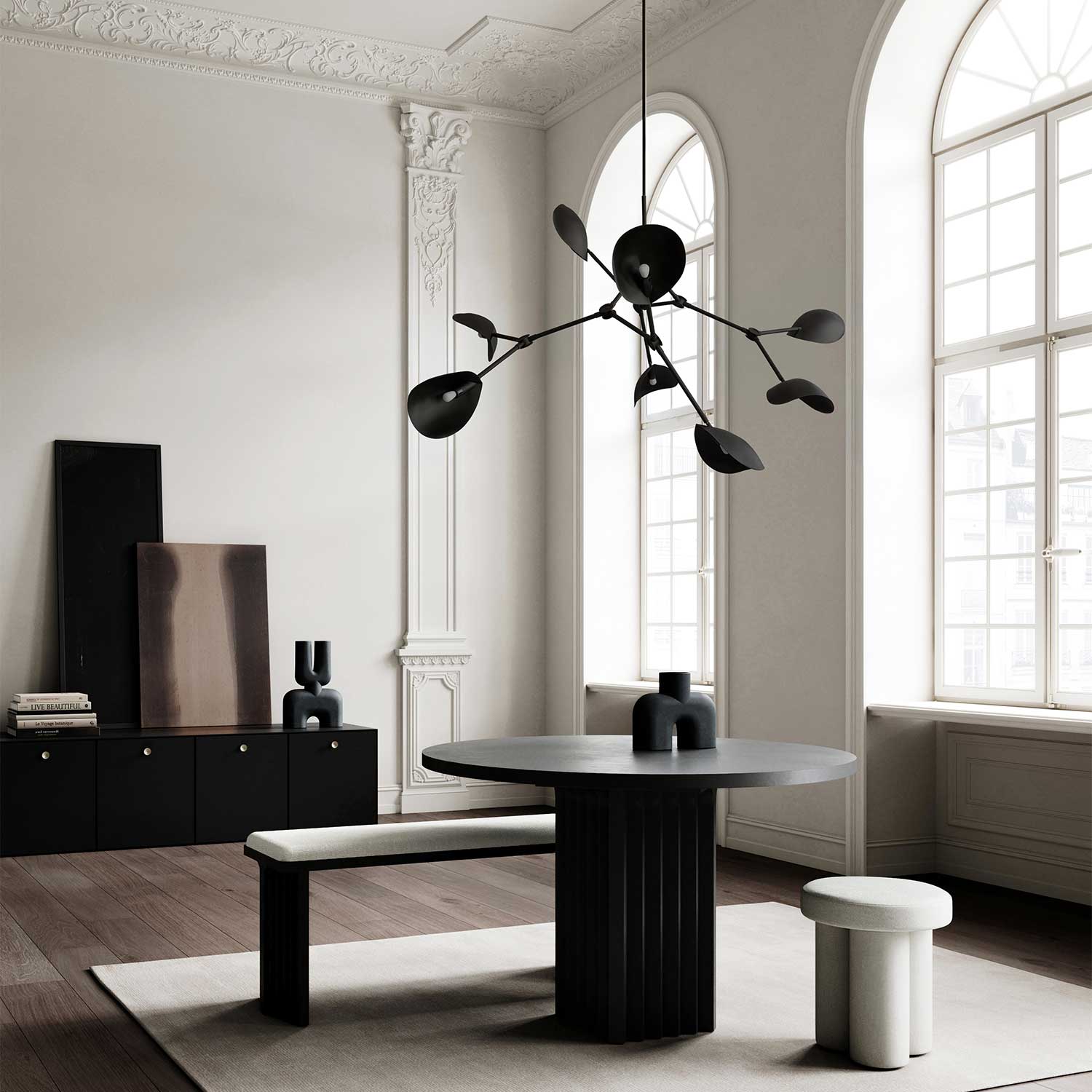 Stingray Chandelier - Lampadario sospensione sala da pranzo design in acciaio