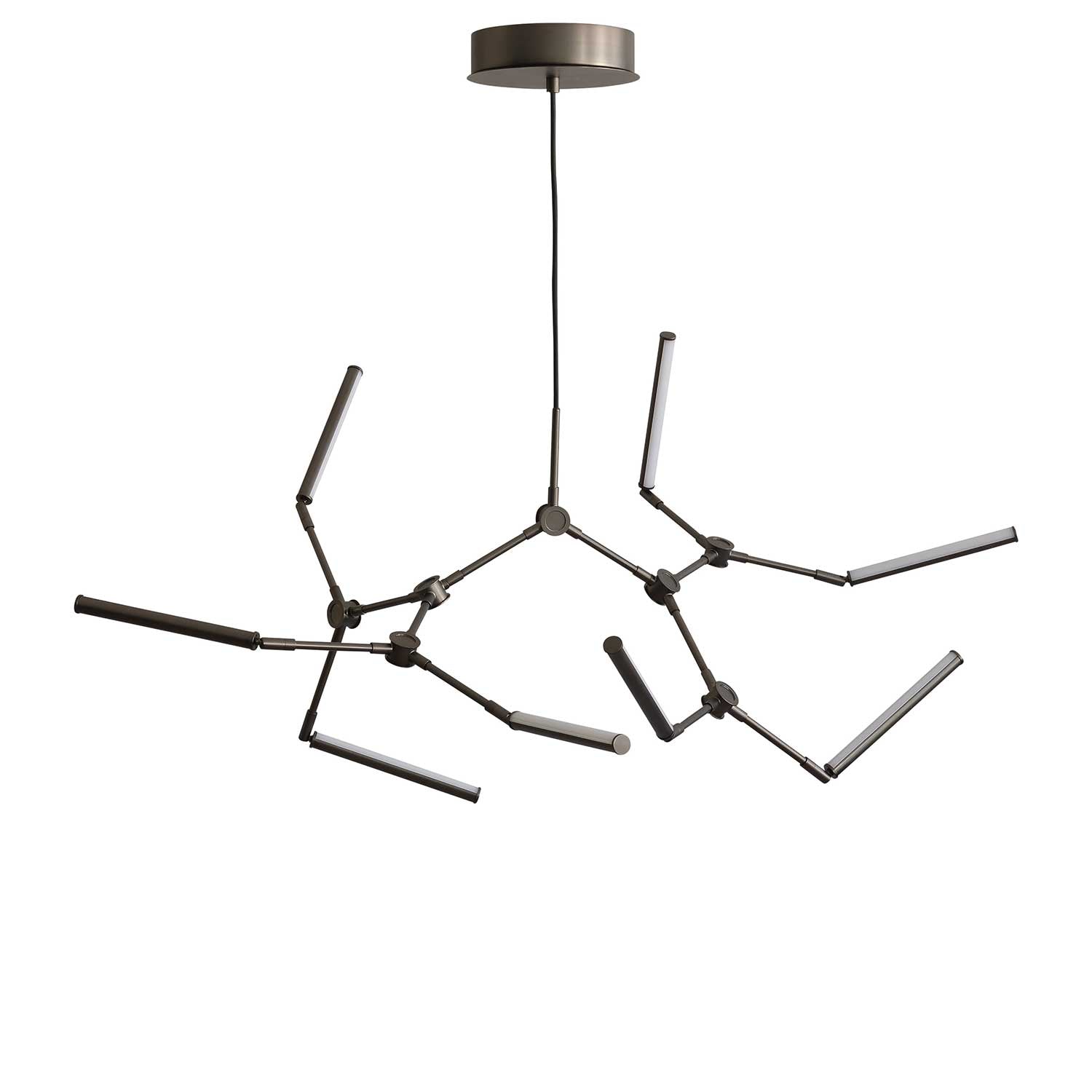 Stick Chandelier - Suspension LED design en acier avec branches