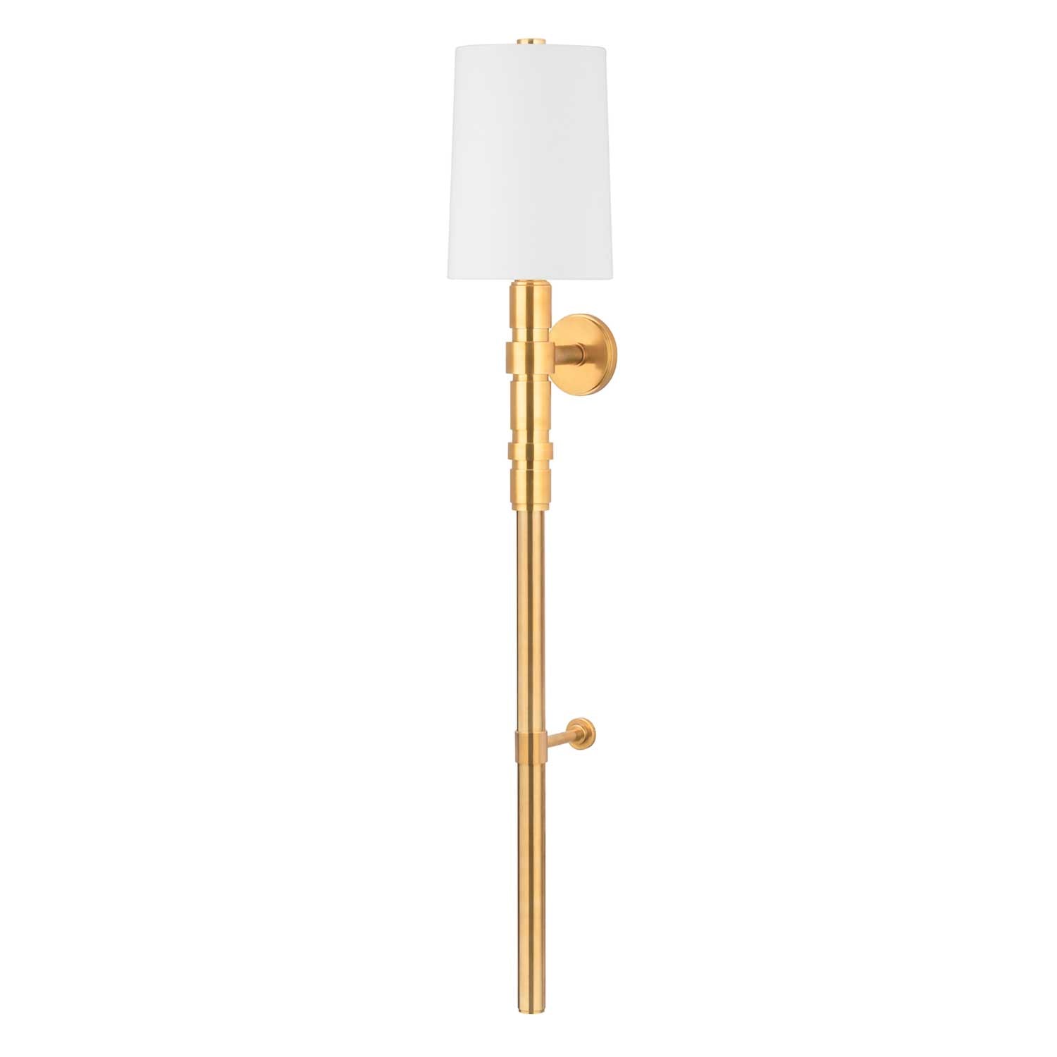 Cormoran - Aplique de pared dorado y pantalla de lino moderna