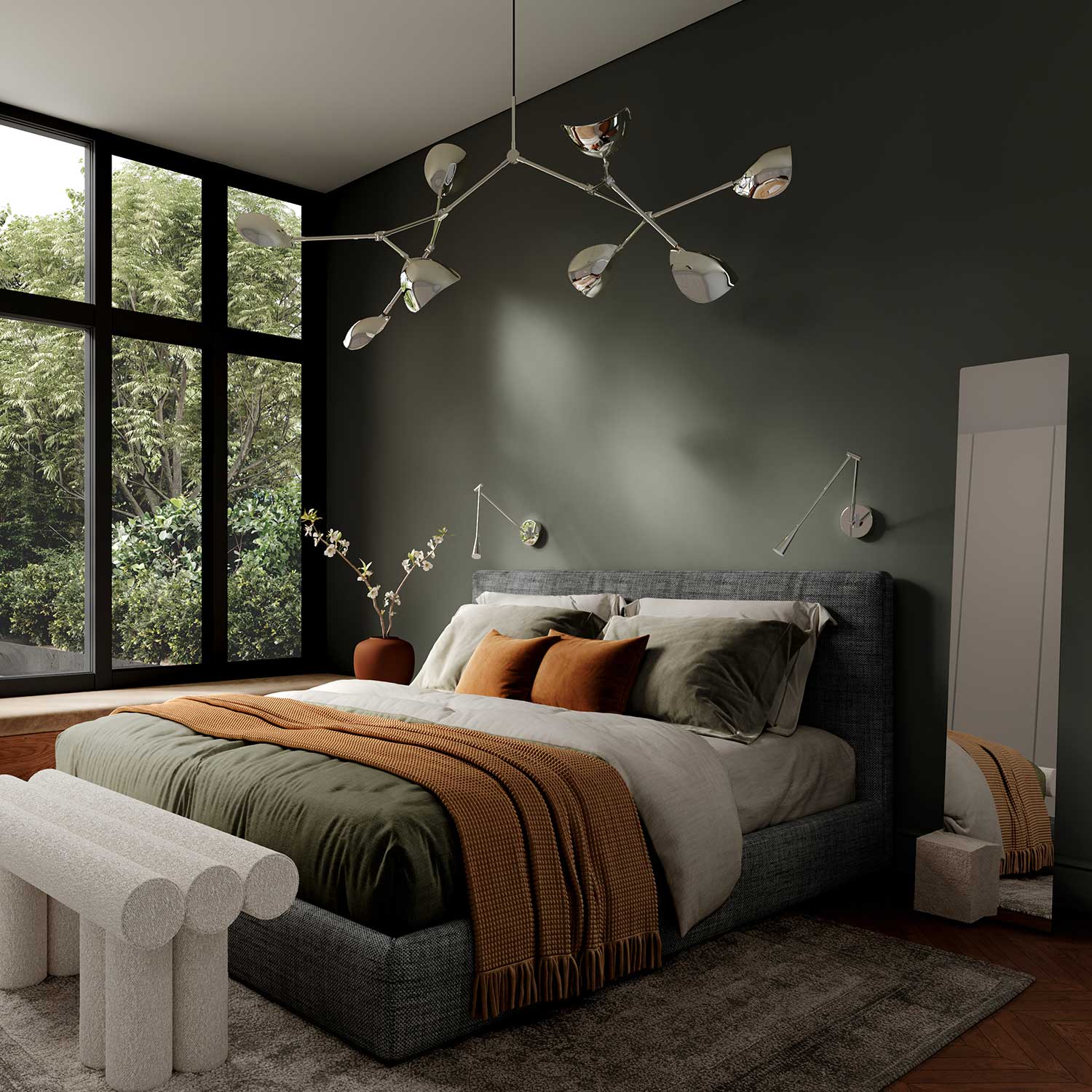 Snake - Applique murale liseuse de designer en acier style contemporain