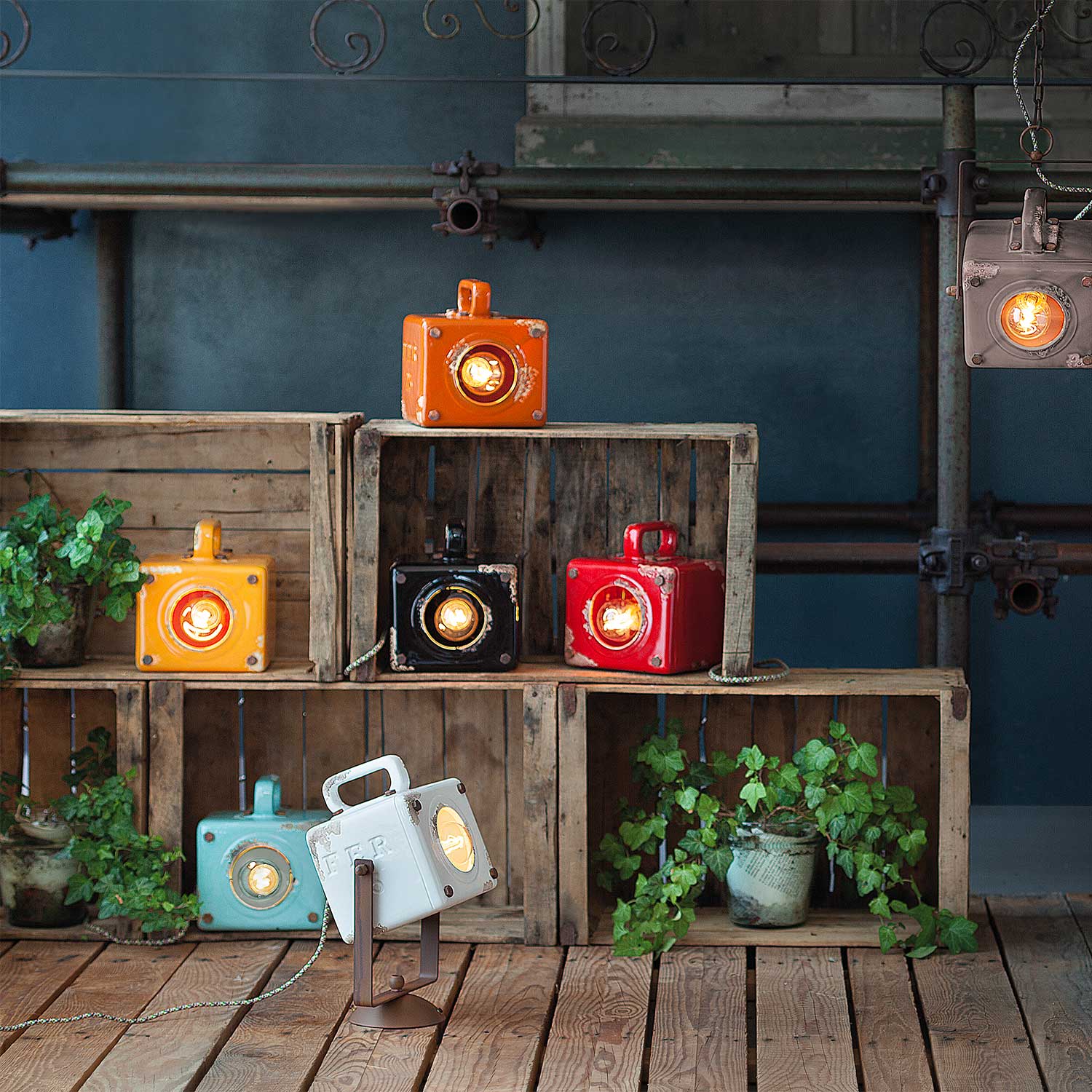 Industrial - Lampada da tavolo dal design retrò industriale per soggiorno