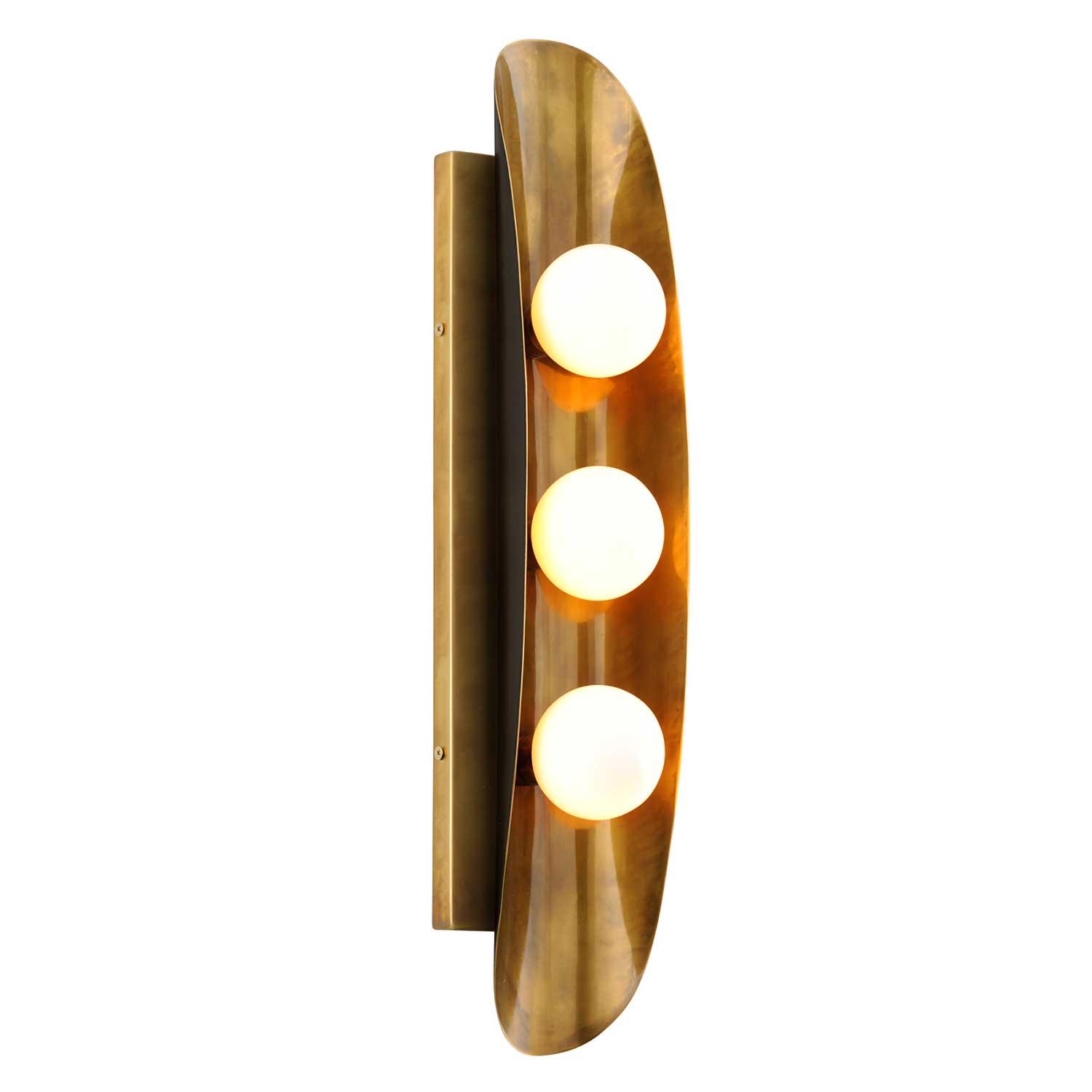 Hopper - Vintage wall sconce in golden brass