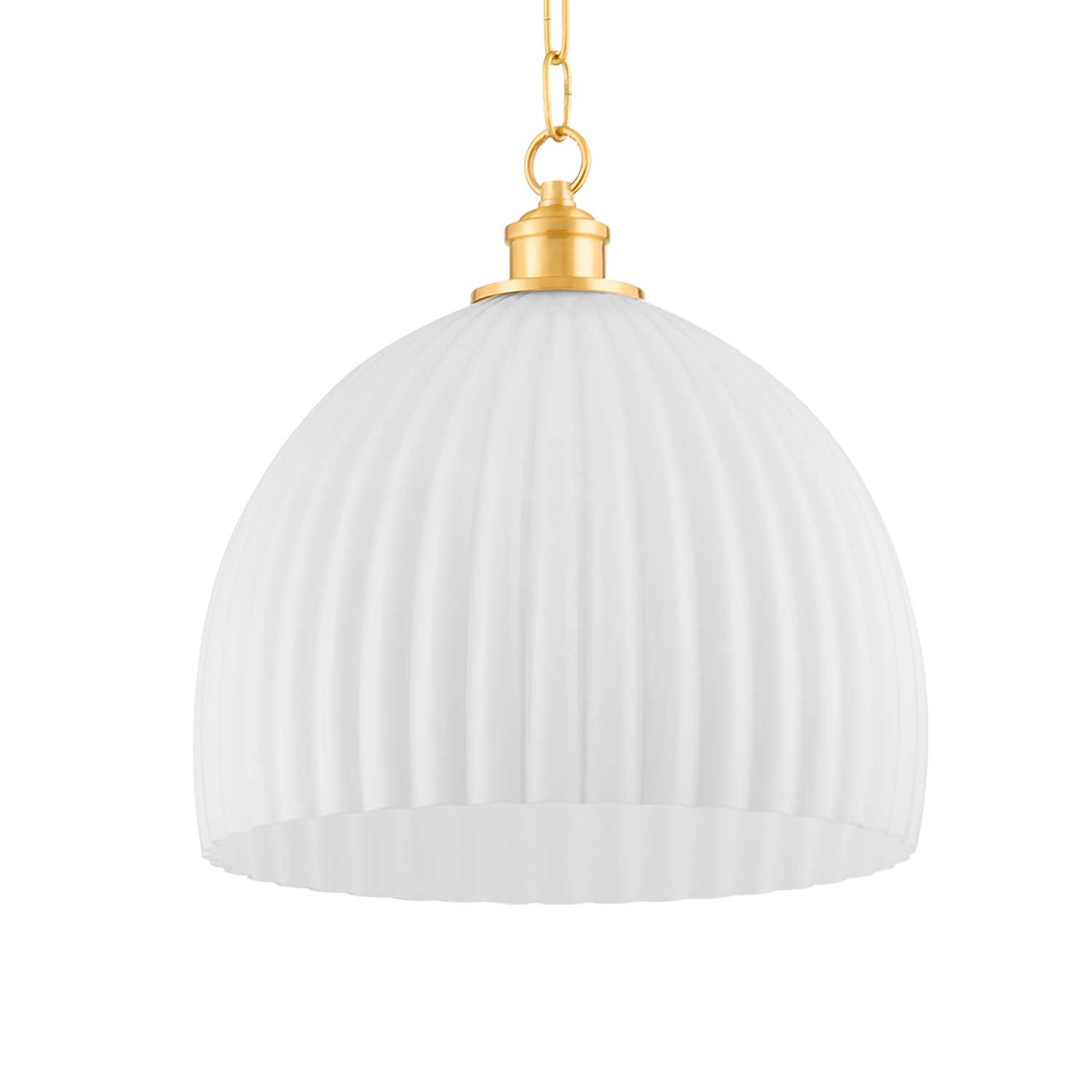 Hillary - Vintage pendant light in fluted and golden glass