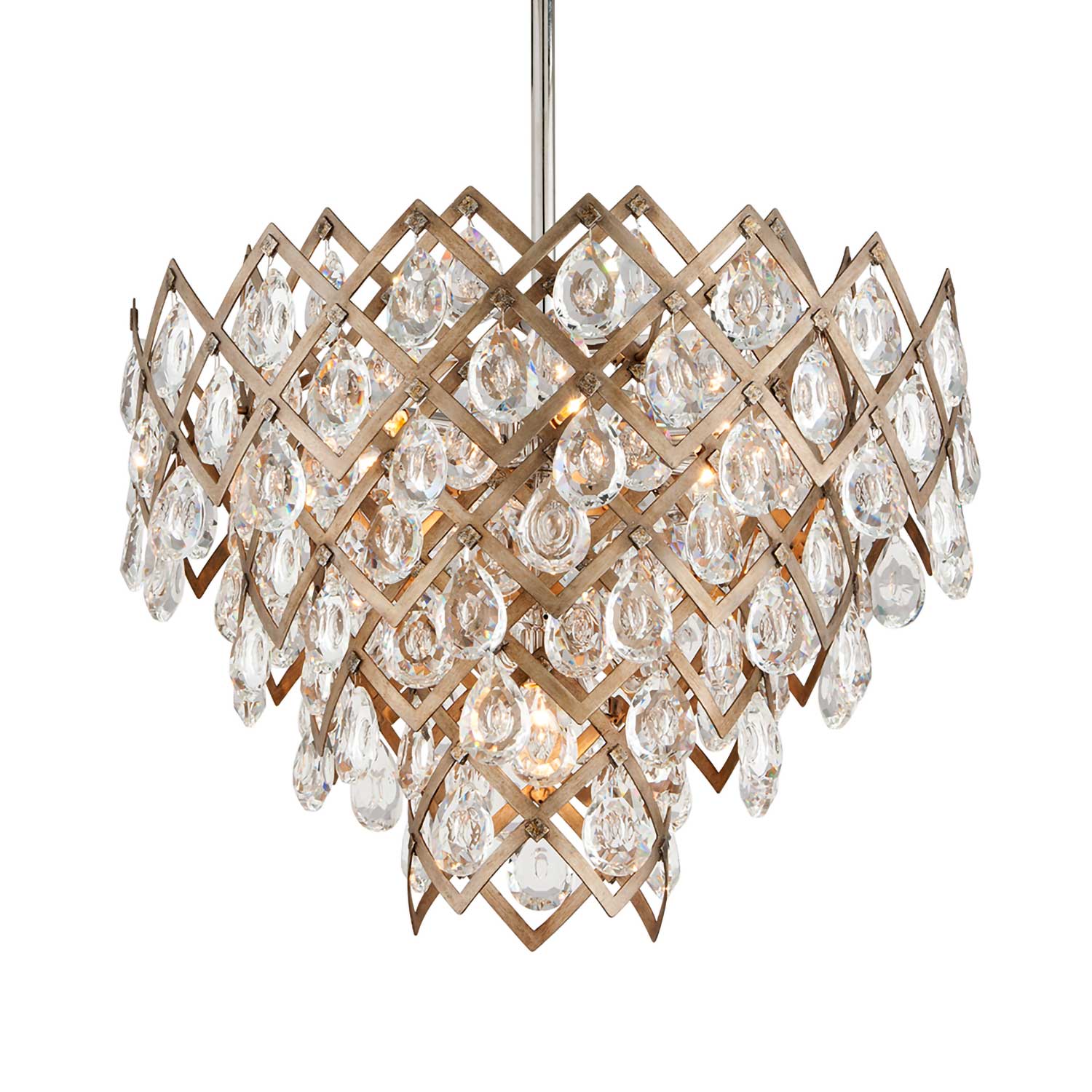 Tiara - Lustre bronze à pampilles en cristal pour salon