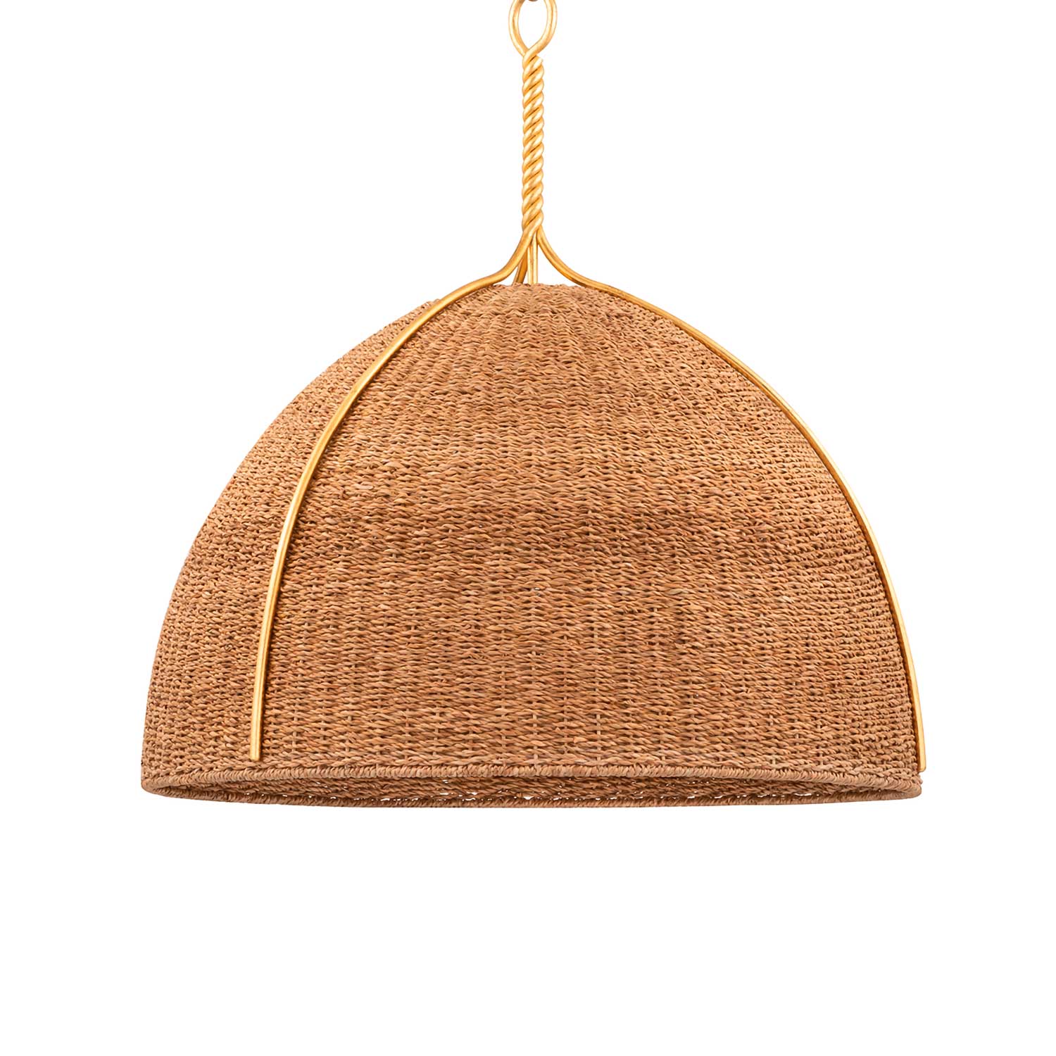 Woodlawn - Modern rattan and gold chandelier for living room