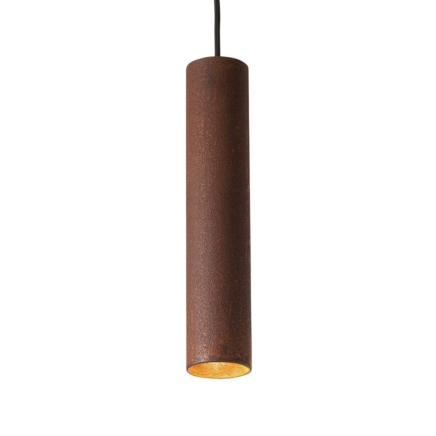 Roest Vertical - Lampadario moderno da soffitto alto in acciaio arrugginito stile industriale