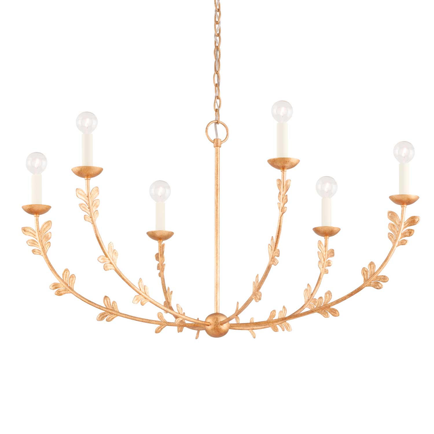 Florian - Gran candelabro dorado en metal chapado en hojas de oro