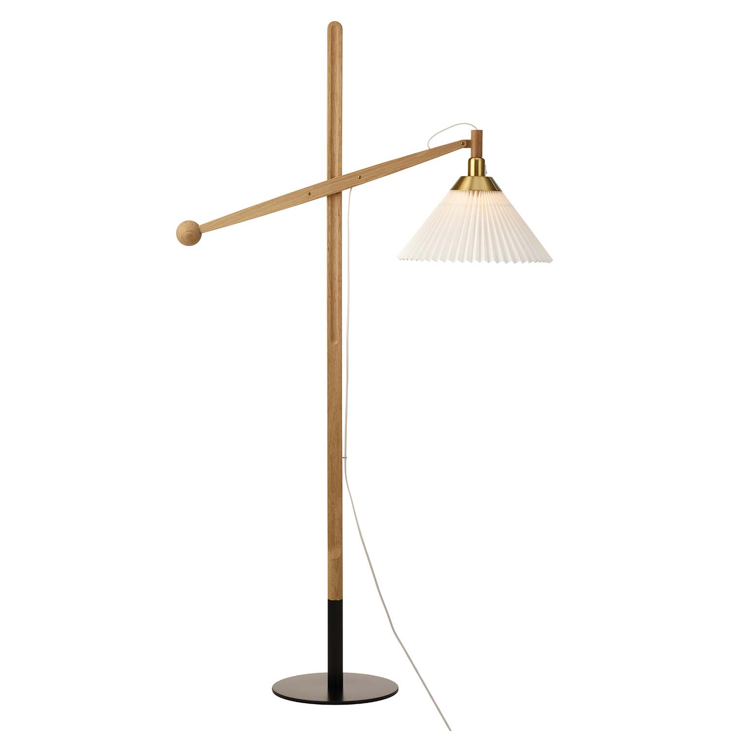 MASTERPIECES 325 – Stehlampe aus Holz und Weiß, handgefertigtes plissiertes Papier