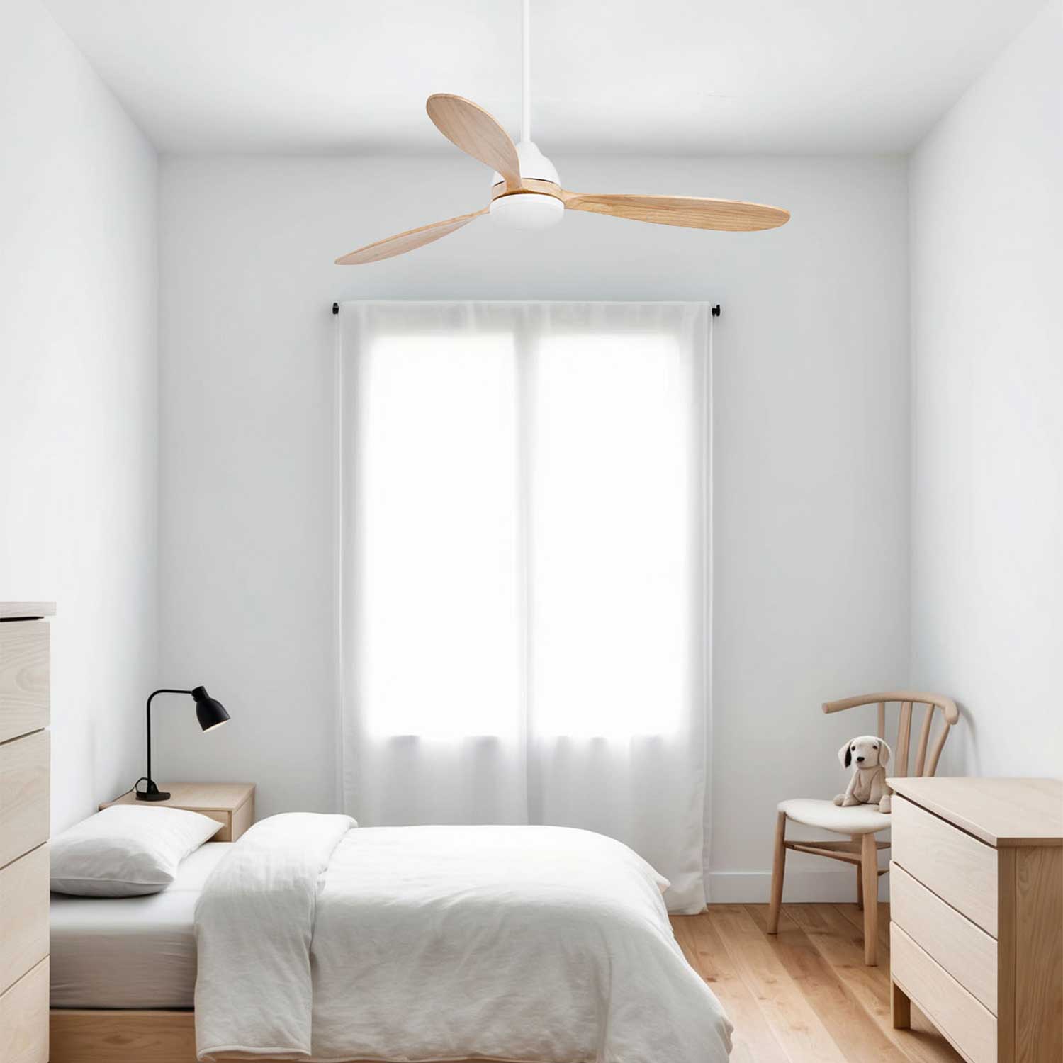 Poros - светодионный потолочный вентилятор из дерева дизайнерский для гостиной