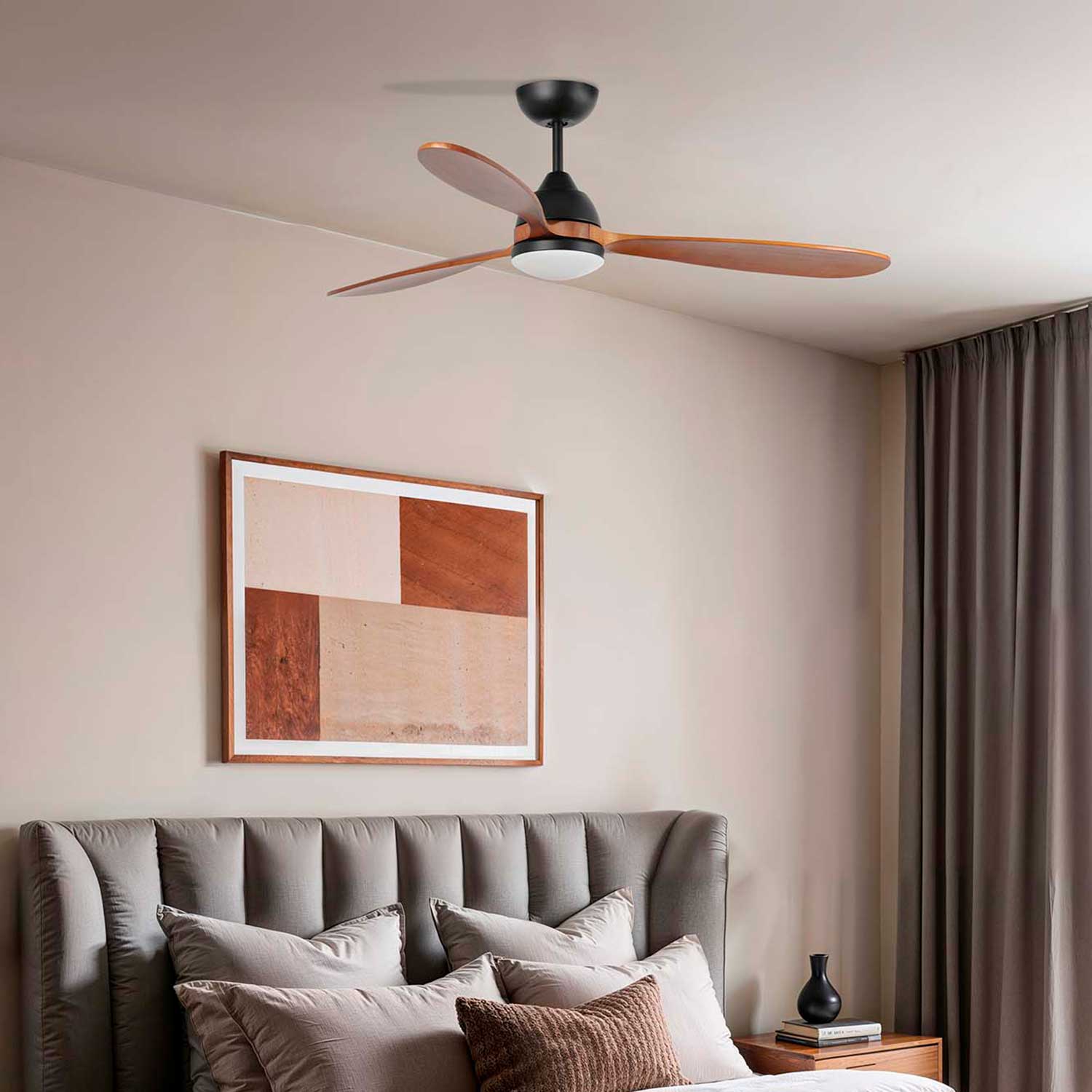 Poros - светодионный потолочный вентилятор из дерева дизайнерский для гостиной