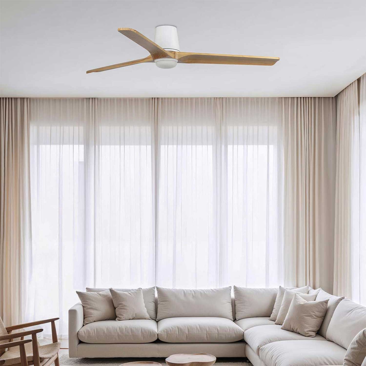 Heywood - Wooden ceiling fan with light