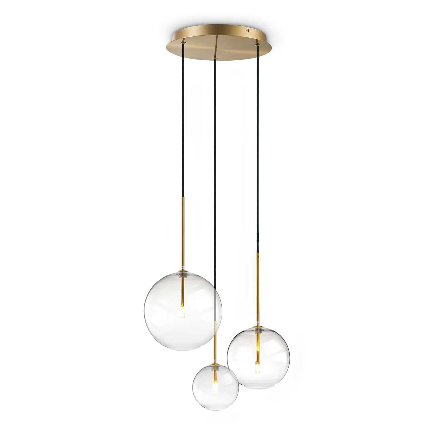 Equinoxe - Pendelleuchte mit transparenten Glaskugeln