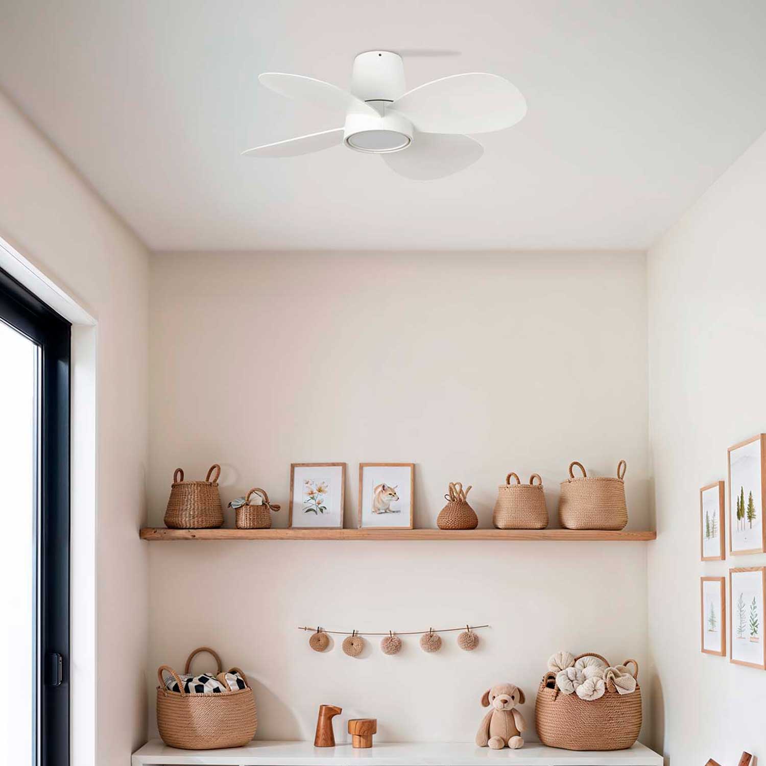 Klover - светодионный потолочный вентилятор белый для современного интерьера