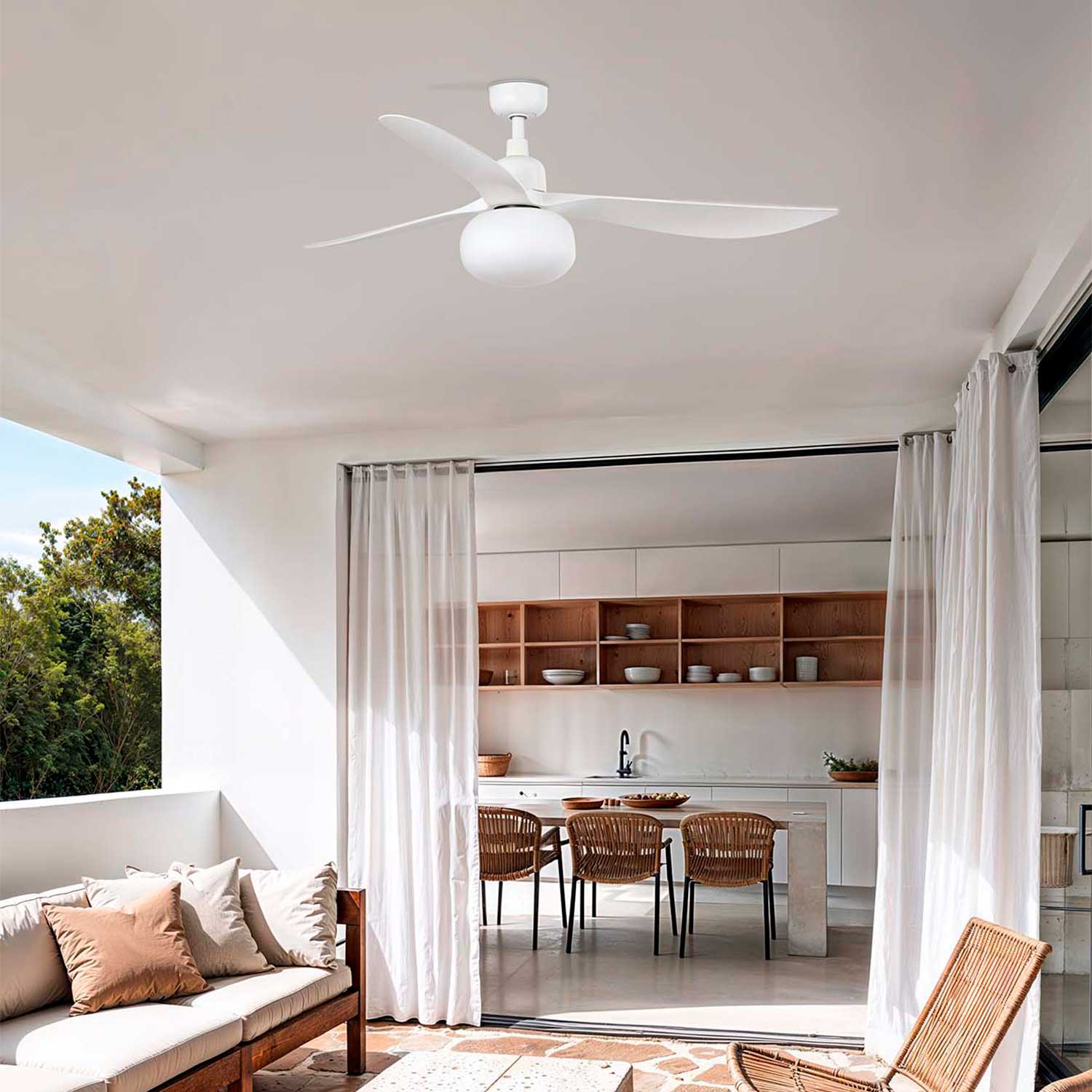 Outwood - White design LED ceiling fan light